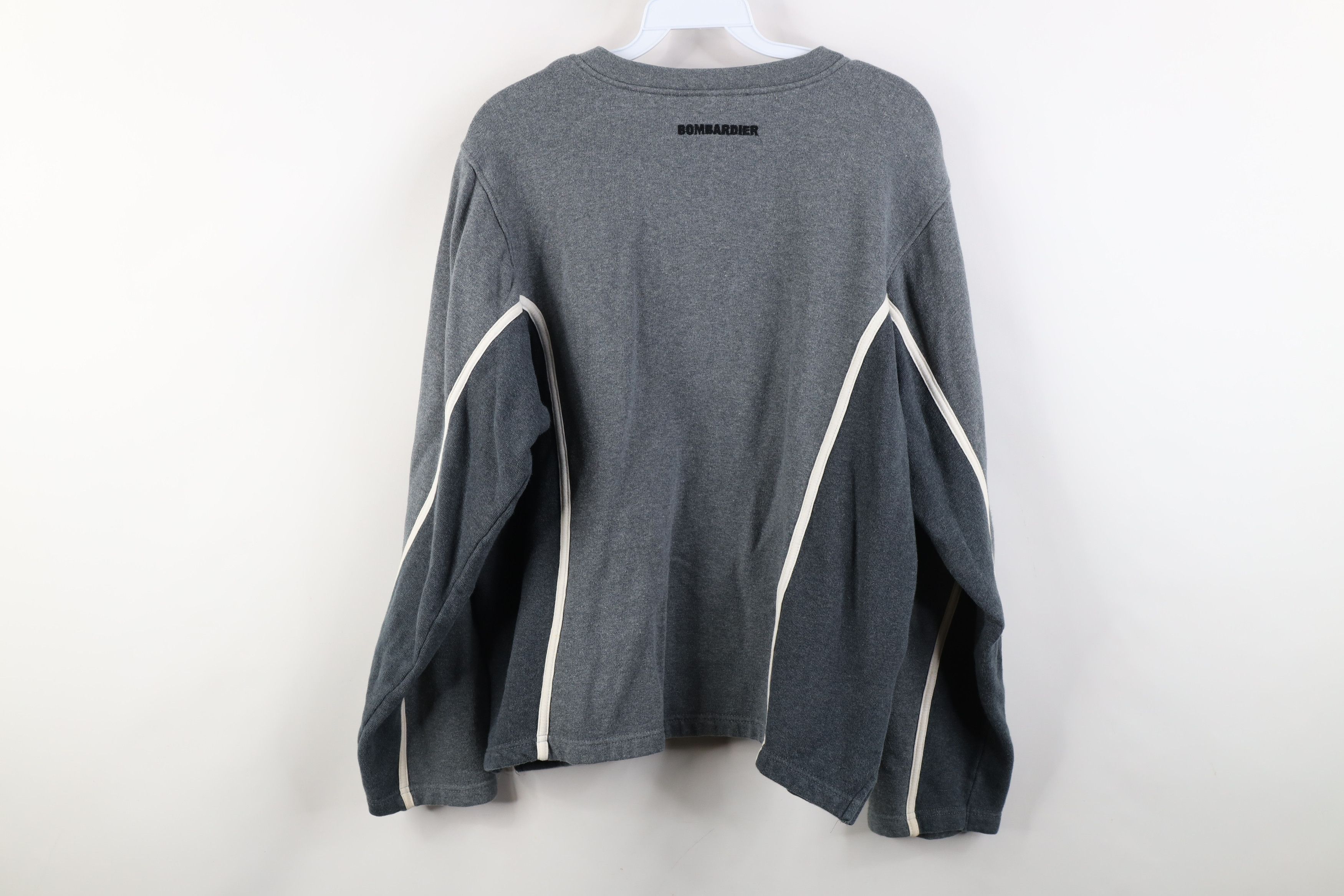 Vintage Vintage 90s Ski Doo Bombardier Ribbed Knit Sweatshirt Gray Size L / US 10 / IT 46 - 11 Thumbnail