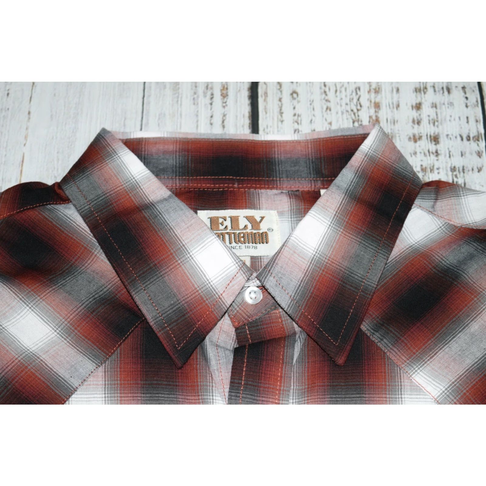 Vintage VINTAGE ELY CATTLEMAN Men's Long Sleeve Red Black Plaid Western Shirt XXL 18 1/2 18 1/2 Size US XXL / EU 58 / 5 - 4 Thumbnail