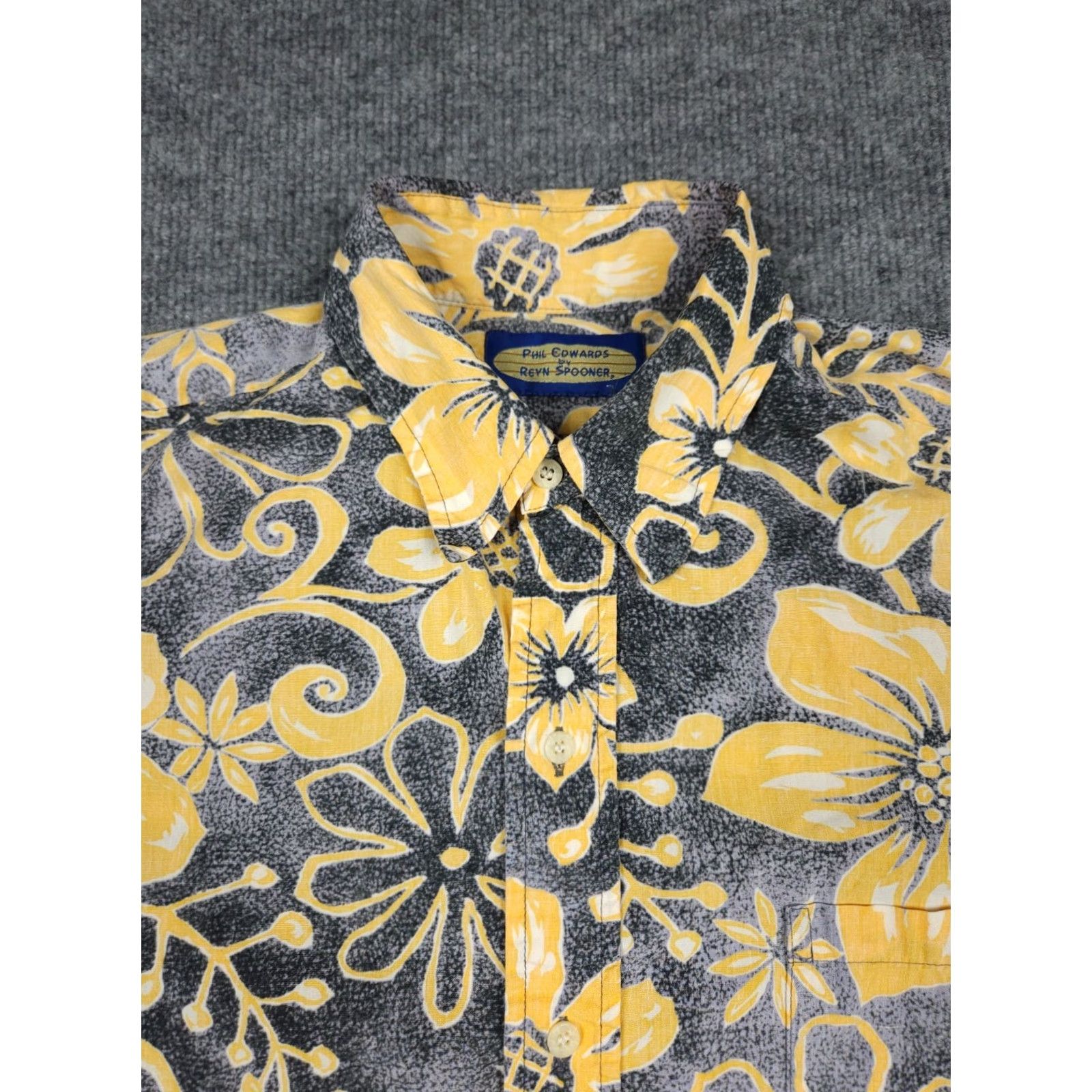 Reyn Spooner Reyn Spooner Shirt Men Medium AOP Floral Button Up Yellow Gray Pocketed Breathable Lightweight Casual Outdoor Dutch Collar Downed? Size US M / EU 48-50 / 2 - 2 Thumbnail