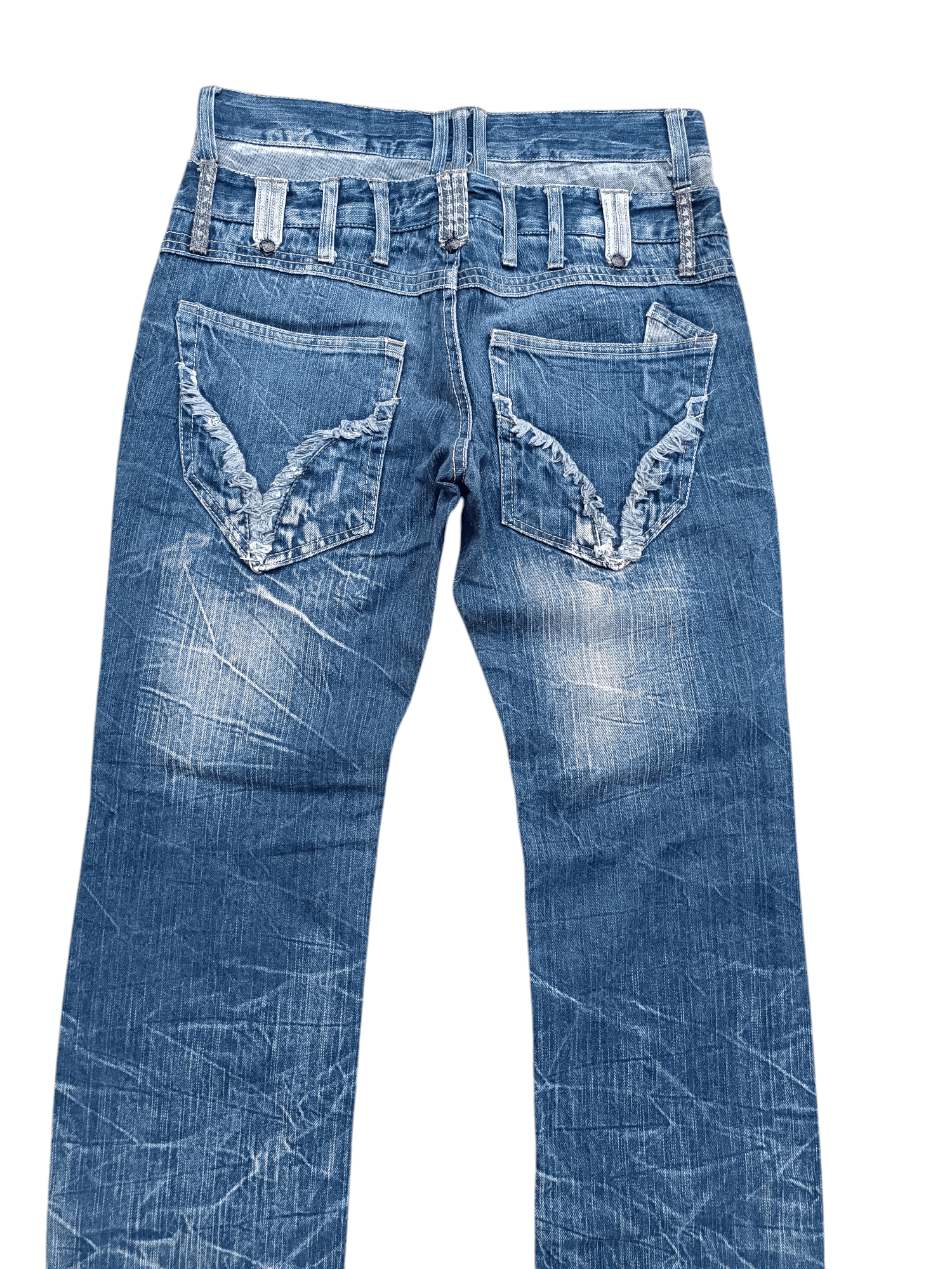 Japanese Brand FLARED 🔥 BLOW BY BLUE FLASH FADED JEANS Size US 31 - 15 Thumbnail