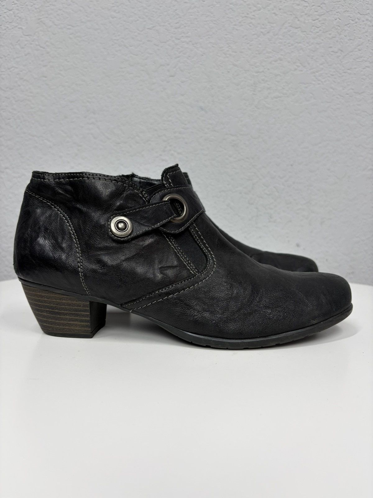 If Six Was Nine AS 98 Vibe Artisan Black Leather Side Zip Ankle Biker Boots Size US 9 / EU 42 - 11 Thumbnail