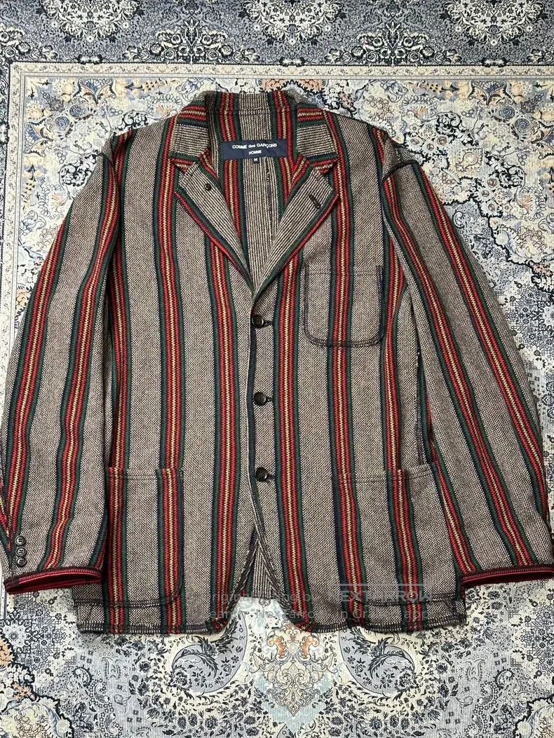 Comme des Garcons Comme Des Garcons Red and green striped coat Size US M / EU 48-50 / 2 - 1 Thumbnail