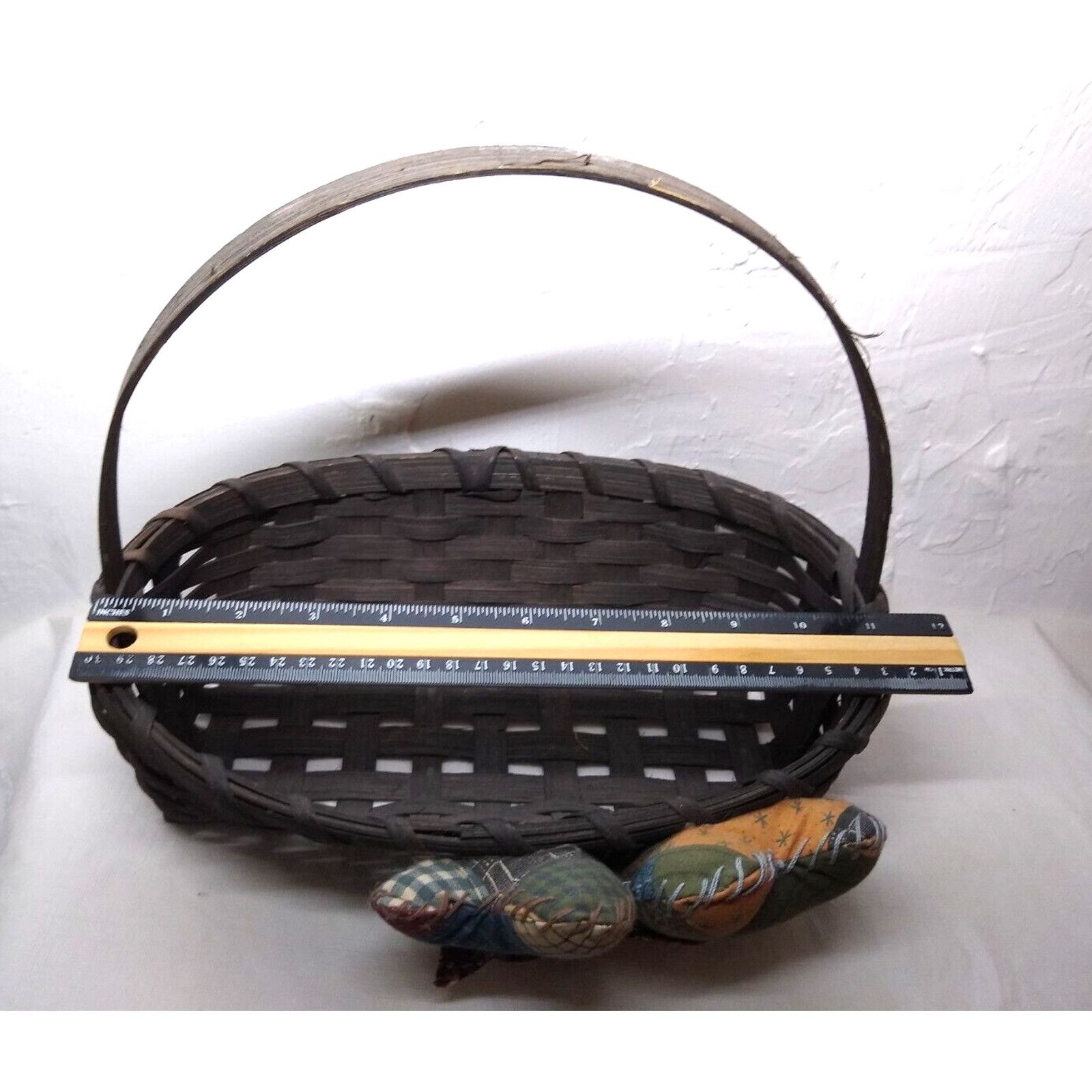 Other Dark Brown Basket with Adorable Stuffed Pillow Hearts 11x7x4 Size ONE SIZE - 4 Thumbnail