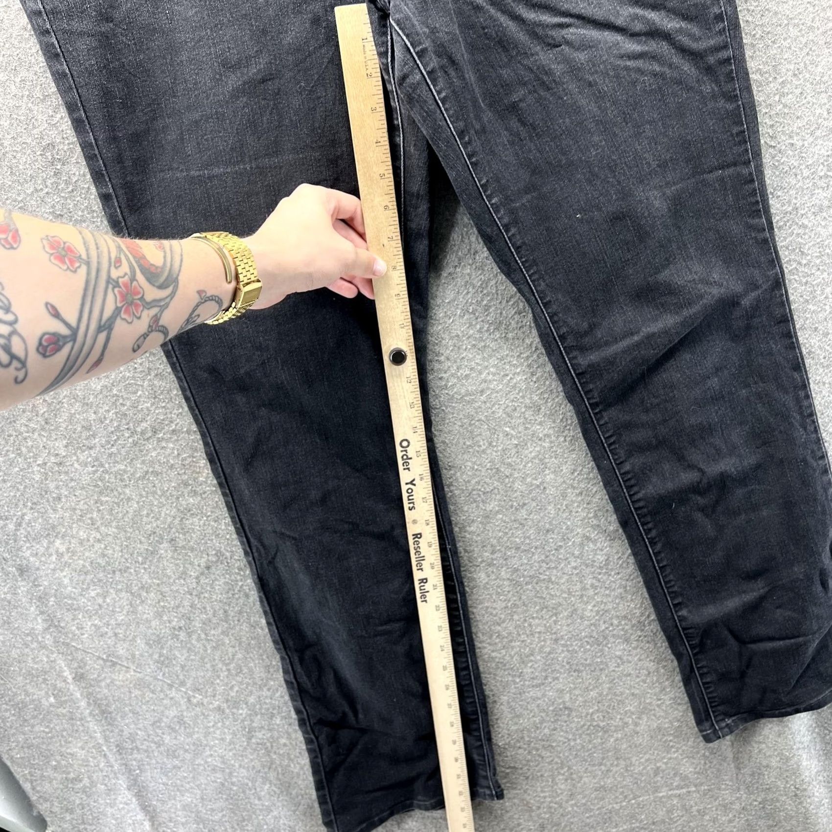 Levi's Levi's 505 Jeans Mens 32x34 Black Straight Leg Mid Rise Denim Stretch Jeans Straight Leg Mens Black 505 Size US 32 / EU 48 - 3 Thumbnail