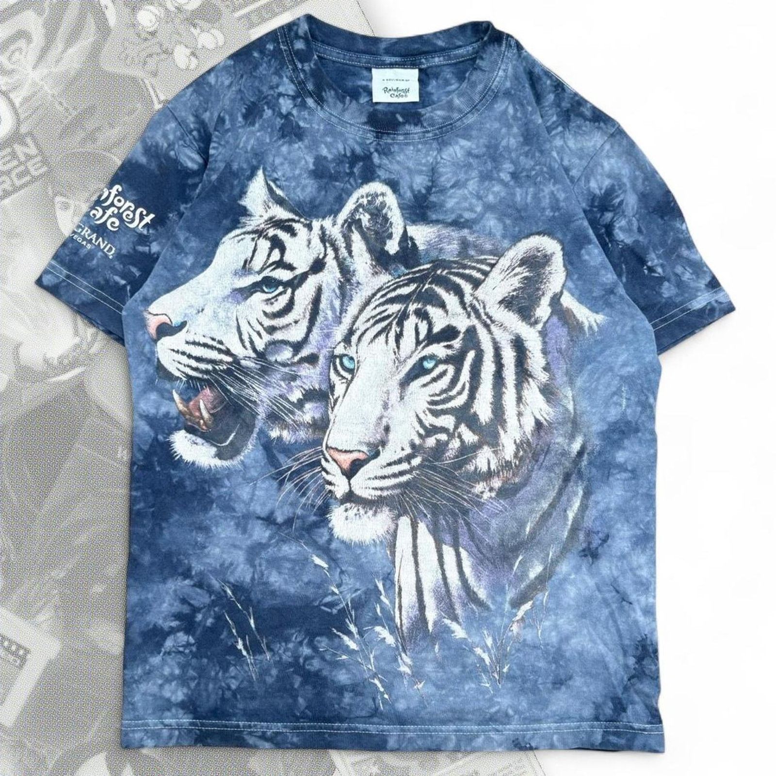 Nike Blue vintage 90s tie dye rainforest Size US S / EU 44-46 / 1 - 1 Thumbnail