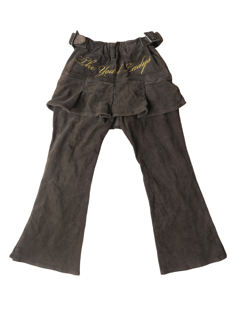 Hysteric Glamour Tender Heart Skirted Corduroy Flare Pants Y2K Half Sun Faded Size 26" / US 2 / IT 38 - 1 Thumbnail