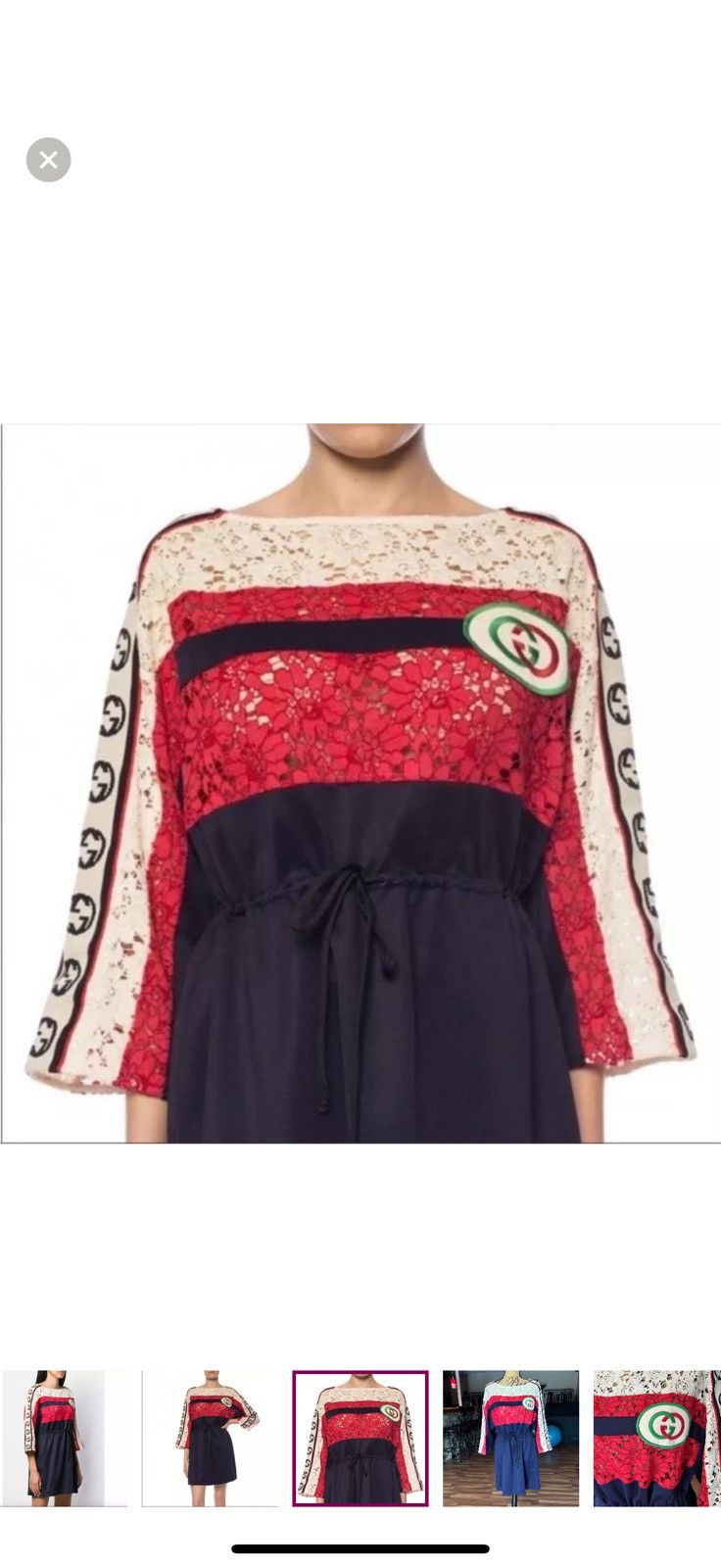 Gucci Gucci size medium monogram sleeves drawstring dress Size M / US 6-8 / IT 42-44 - 4 Thumbnail