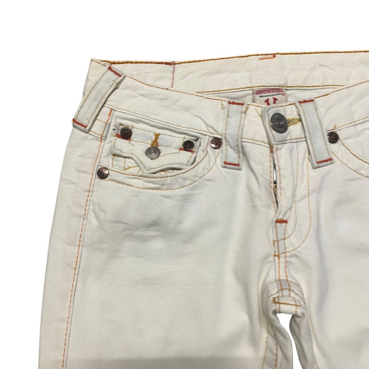 True Religion True Religion Off White Denim Flare Jeans Size 26" / US 2 / IT 38 - 4 Thumbnail