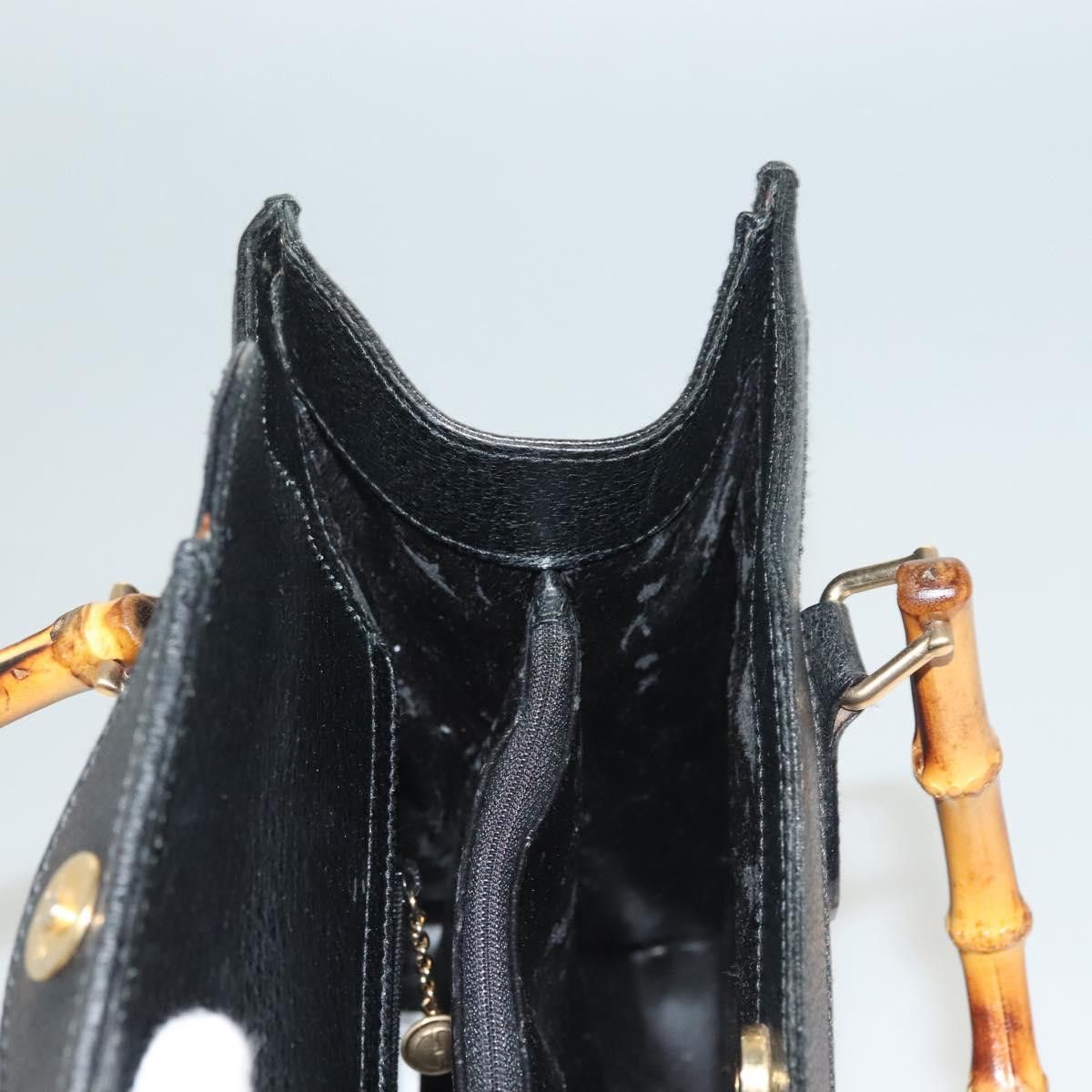 Gucci GUCCI Bamboo Hand Bag Leather Black Gold 002 002 Size ONE SIZE - 16 Thumbnail