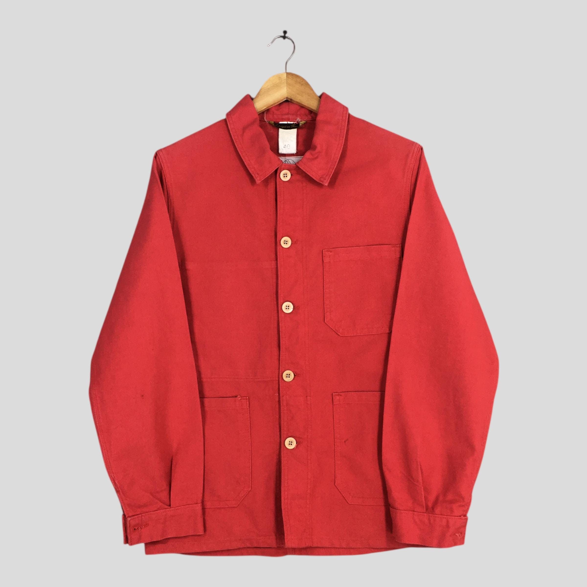 United Arrows 90s United Arrows Chore Frenchwork Button Red Jacket M Size US M / EU 48-50 / 2 - 1 Thumbnail