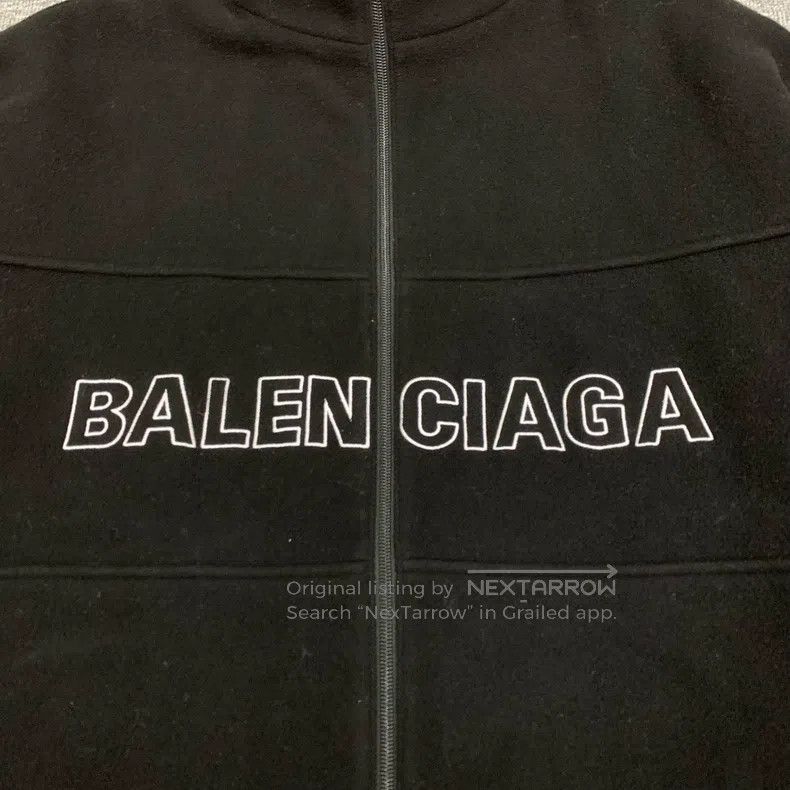 Balenciaga Balenciaga Black Big Logo Wool Cotton Jacket Size US S / EU 44-46 / 1 - 9 Thumbnail
