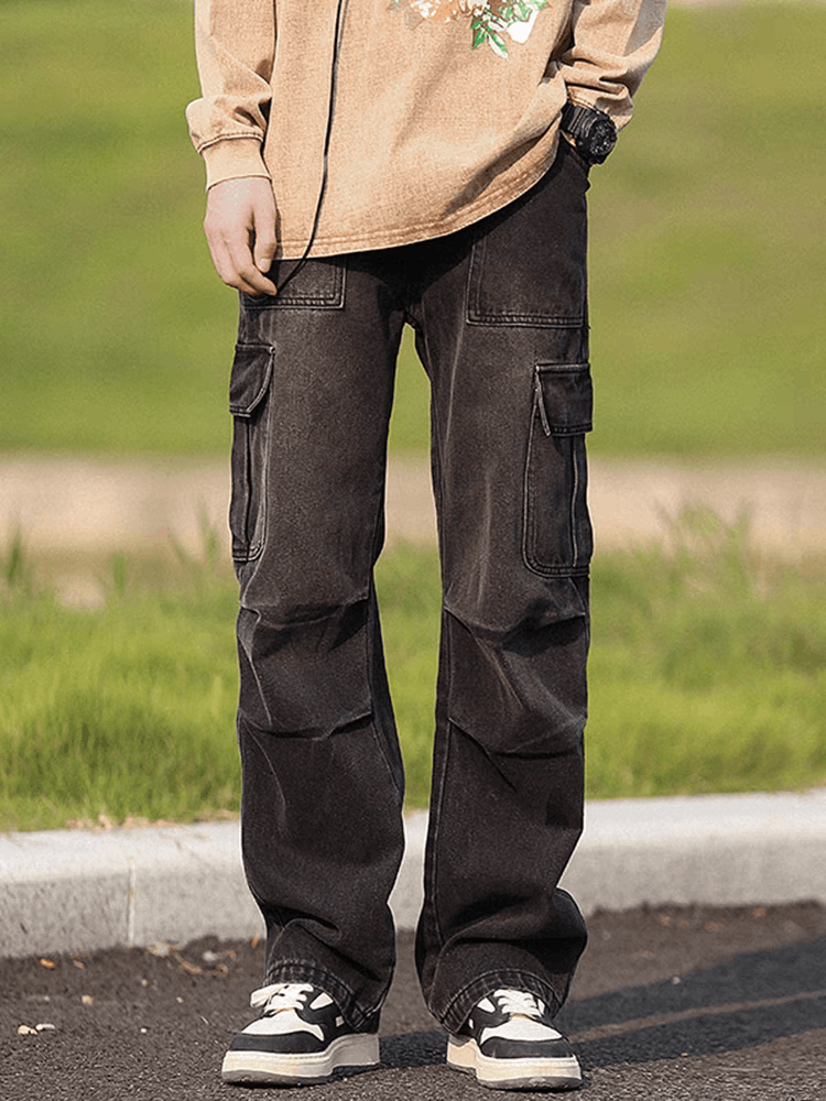 Black High Street Vintage Loose Jeans