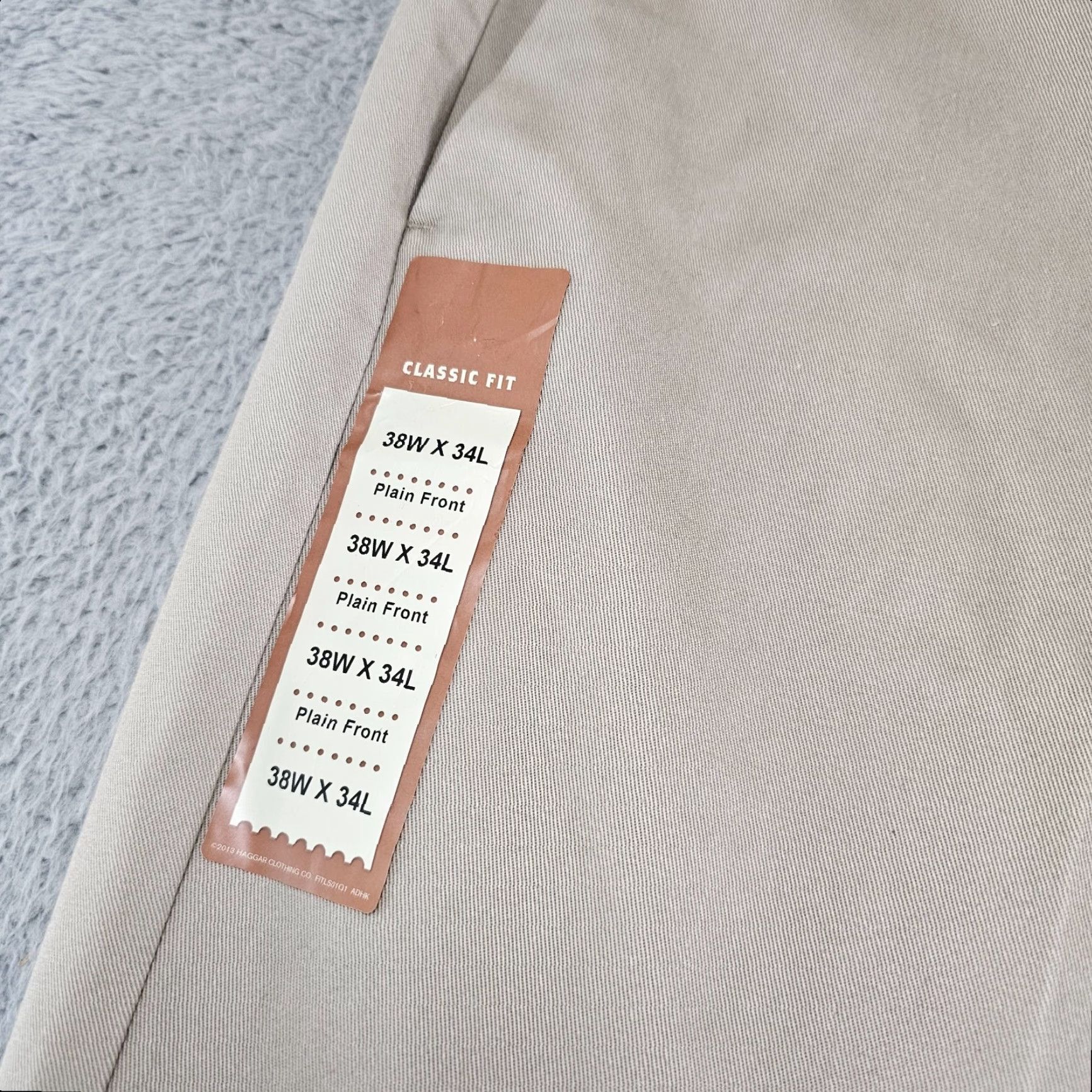Haggar Haggar Dress Pants Mens 38x33 Khaki Classic Fit Flat Front Comfort Waist Cotton Pants Size US 38 / EU 54 - 3 Thumbnail