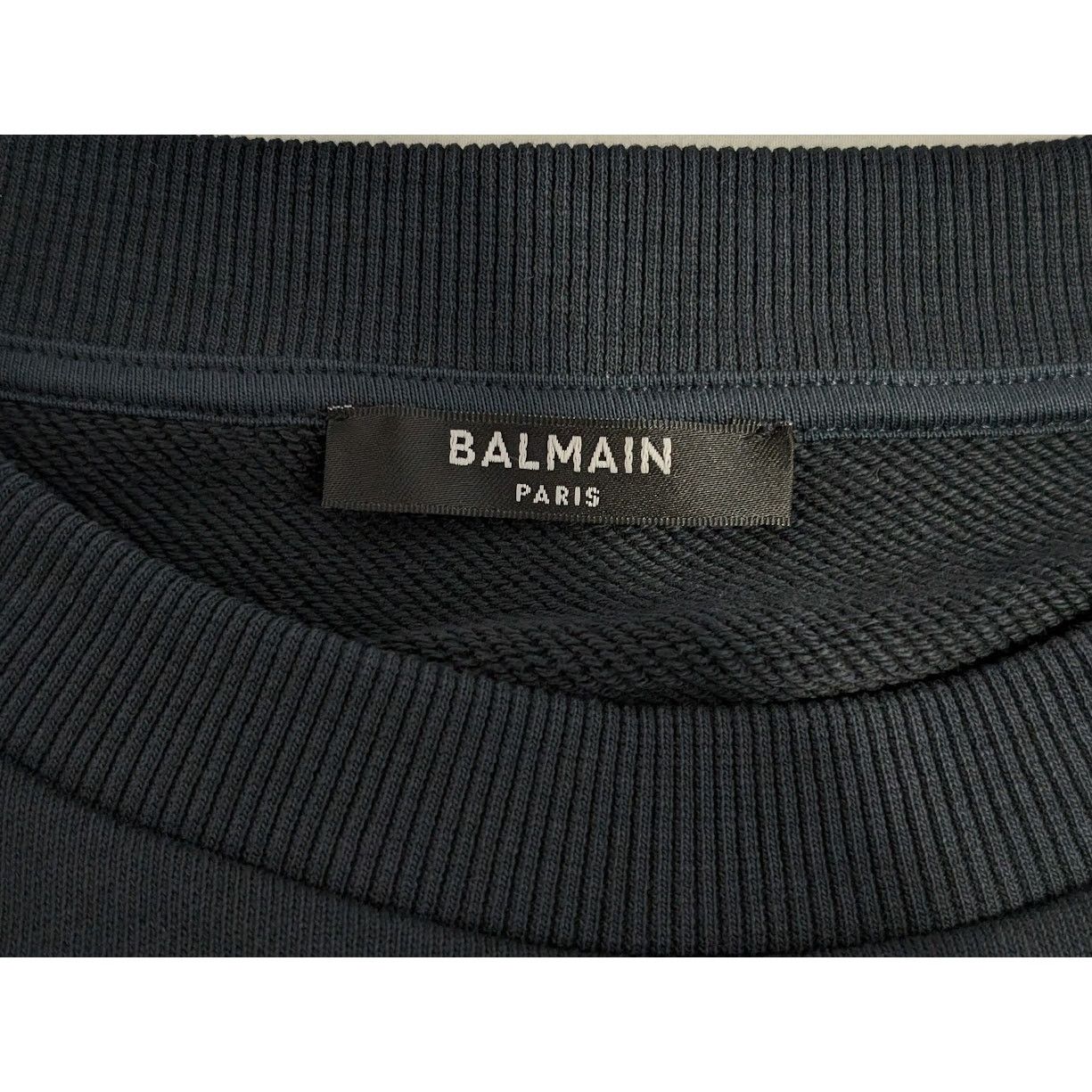 Balmain o1rshd1 Script Logo Crewneck in Black Size US M / EU 48-50 / 2 - 13 Thumbnail