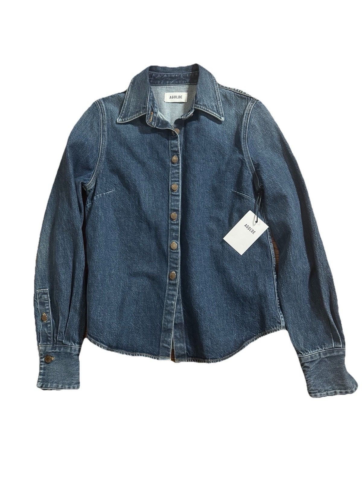 Agolde NWT Women’s AGOLDE TALIA Blue Denim Button Shirt Size Small Size S / US 4 / IT 40 - 1 Thumbnail