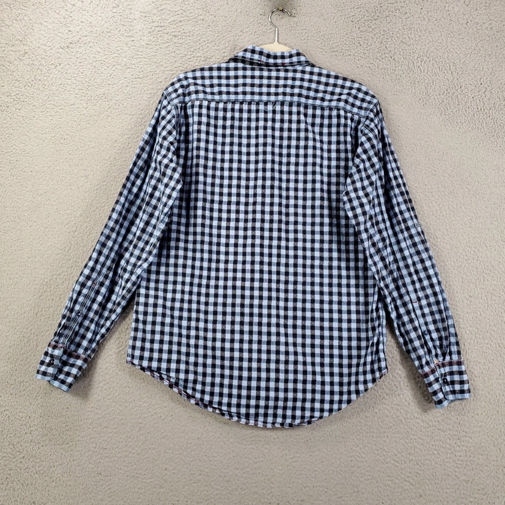 Tallia Italia Shirt Button-Up Long Sleeve Size S Blue Plaid Geometric Multi Pattern Mens Size US S / EU 44-46 / 1 - 8 Thumbnail