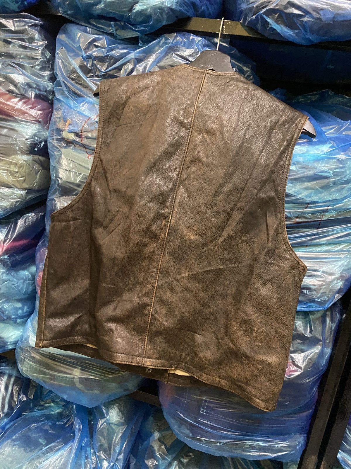 Structure Vintage Structure Leather Vest XL Brown Genuine Leather Size US XL / EU 56 / 4 - 10 Thumbnail