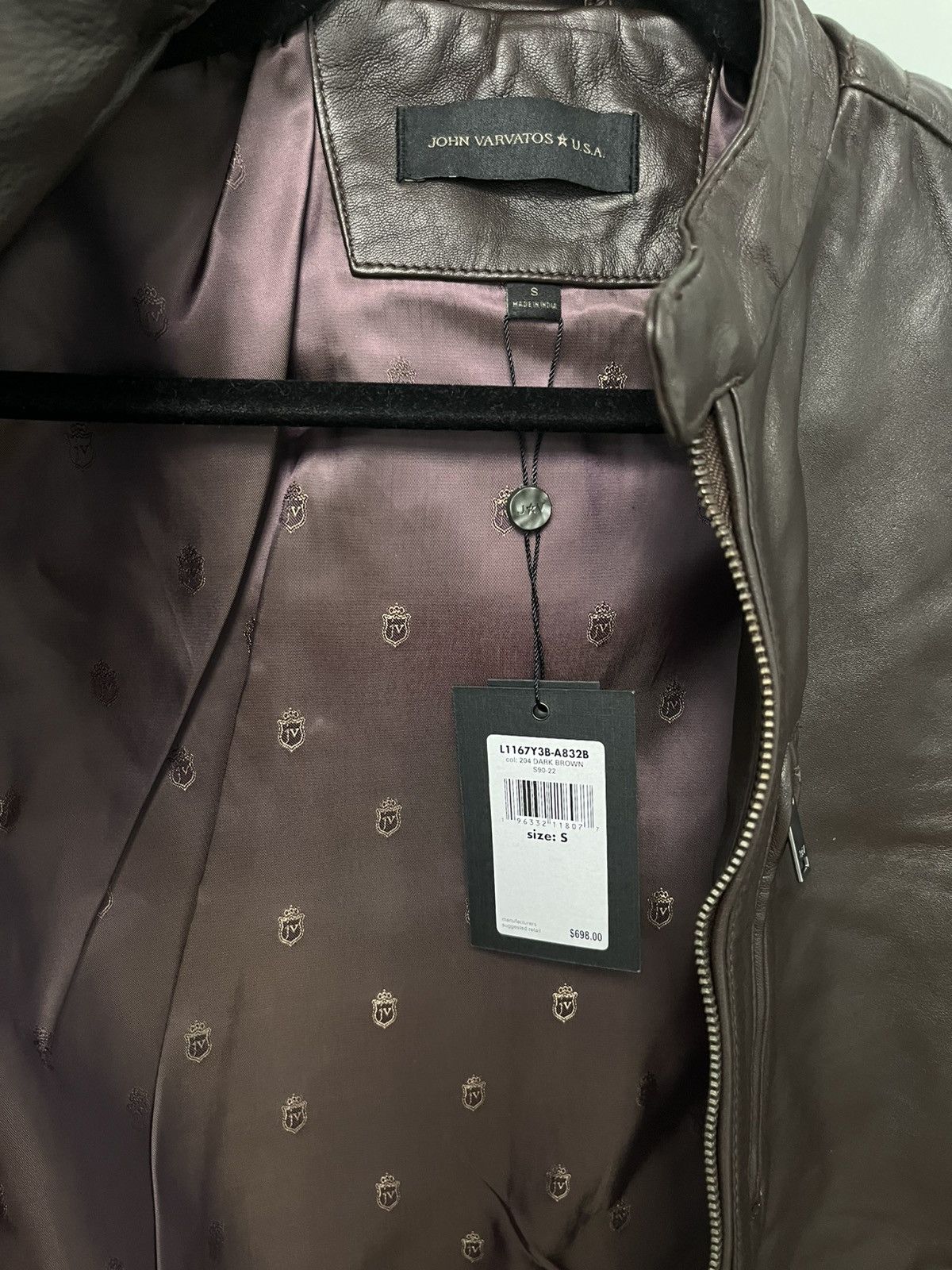 John Varvatos Leather Racer Jacket. Small Size US S / EU 44-46 / 1 - 14 Thumbnail