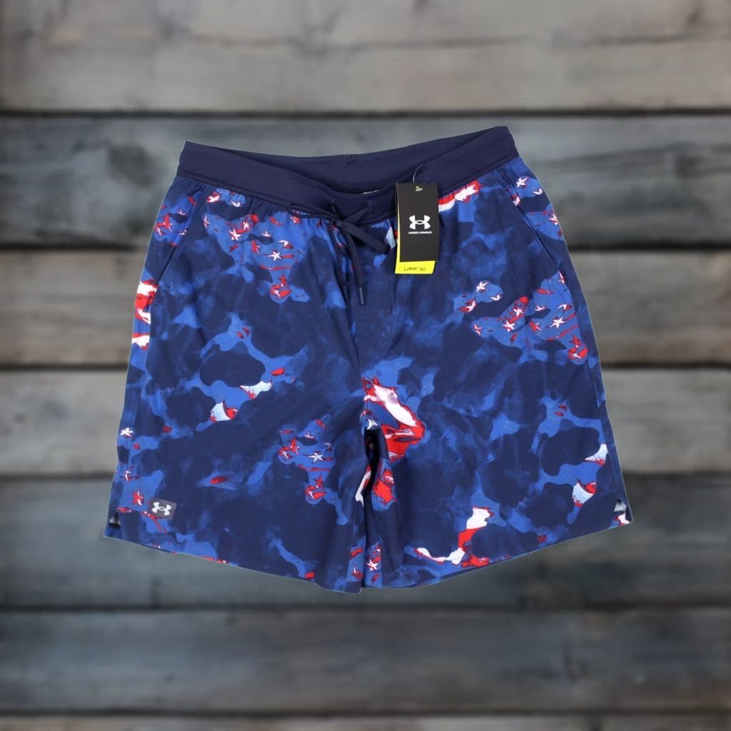 Under Armour Under Armour UA Expanse Board Shorts L x 8" Red White Blue 1377187 410 Size US 33 - 1 Thumbnail