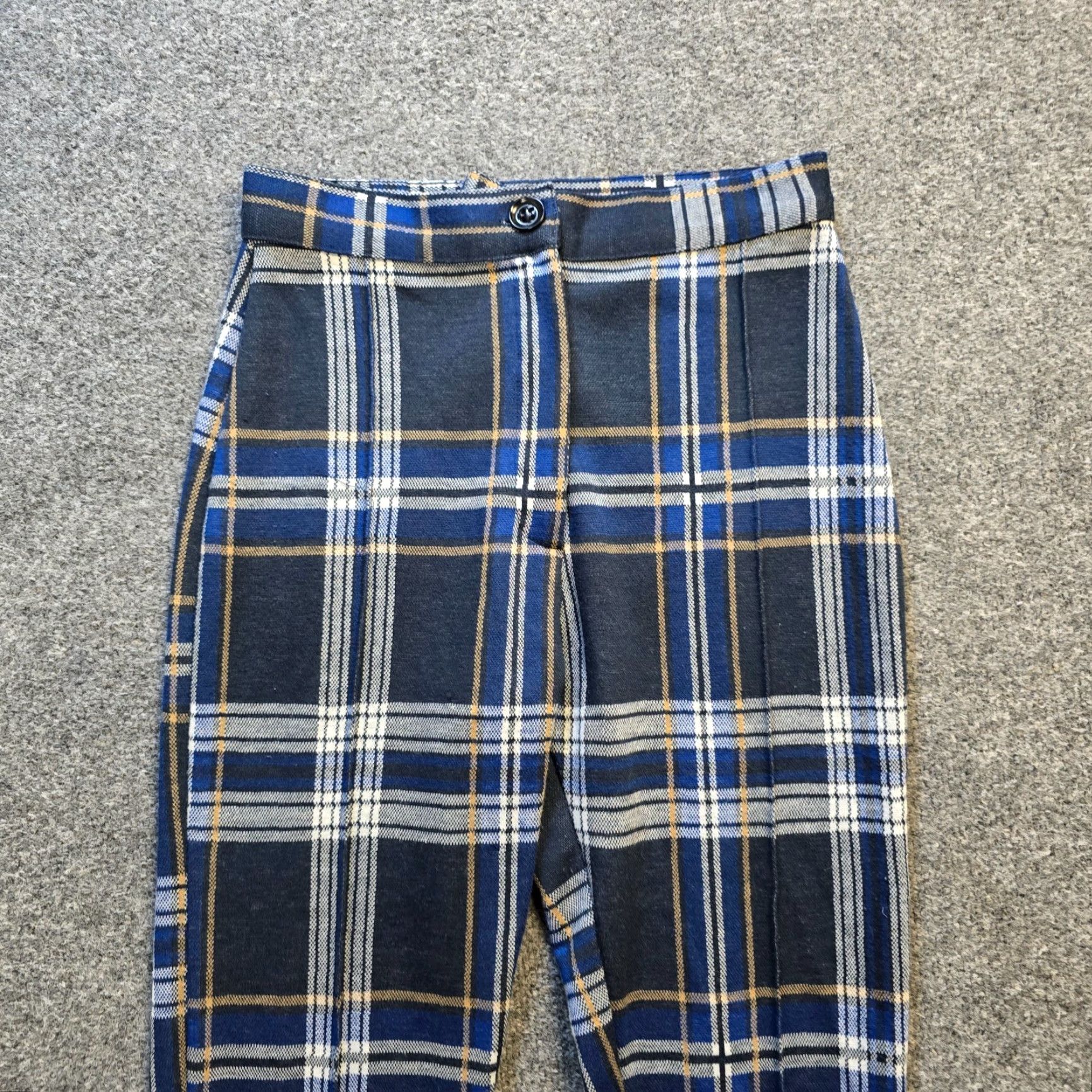 Free People Free People Pants Womens Size 2 Blue Plaid Carnaby Skinny Flat Front Casual Size 26" / US 2 / IT 38 - 2 Thumbnail