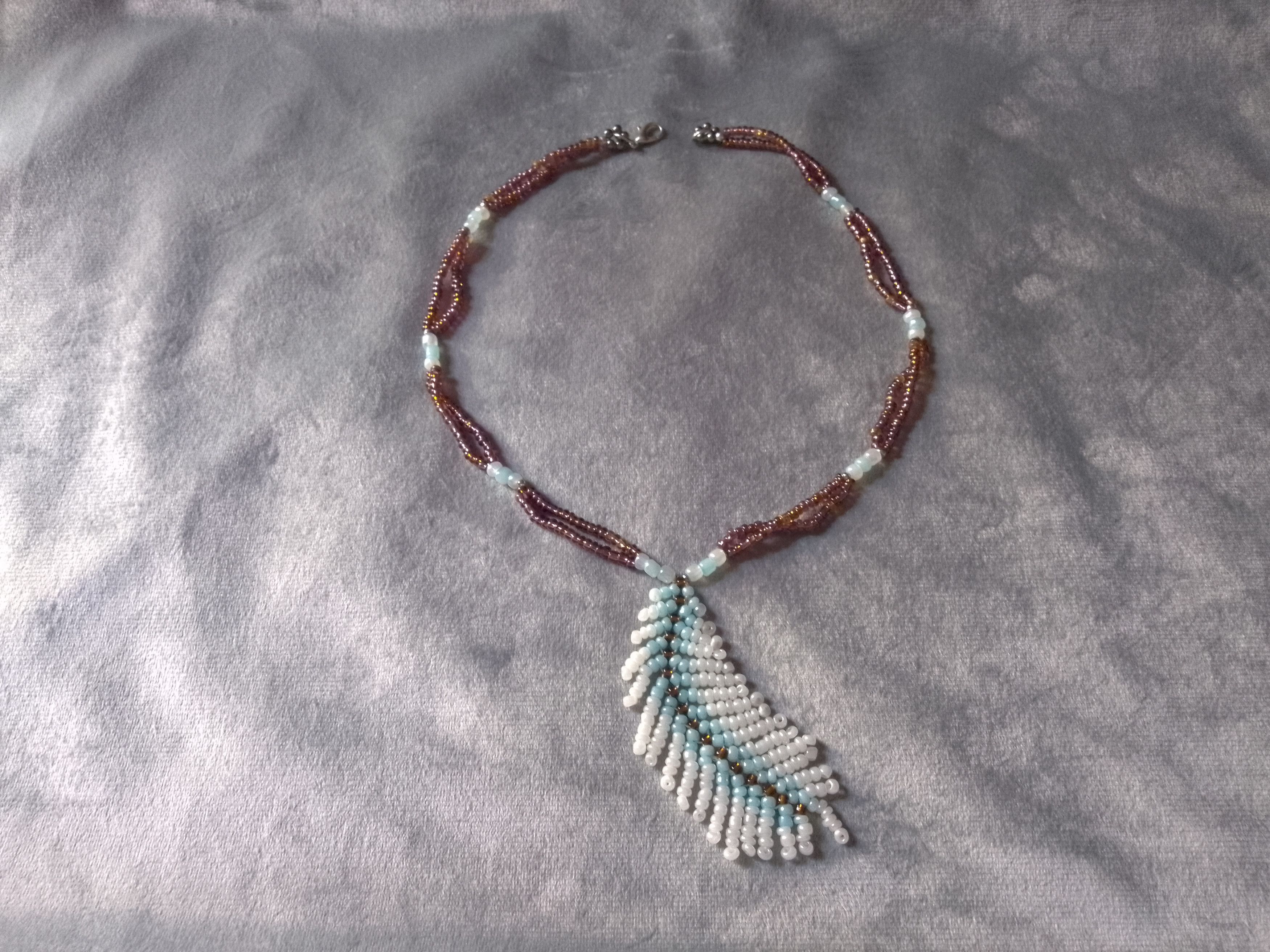 Handmade Necklace Ethnic Native Americans Pendant Beaded Feather Size ONE SIZE - 6 Thumbnail