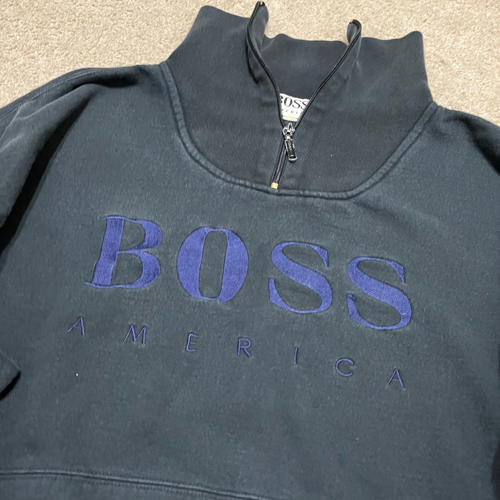 Other Y2K Boss America Turtle Neck Quarter Zip Black Jacket XL Size US XL / EU 56 / 4 - 3 Thumbnail