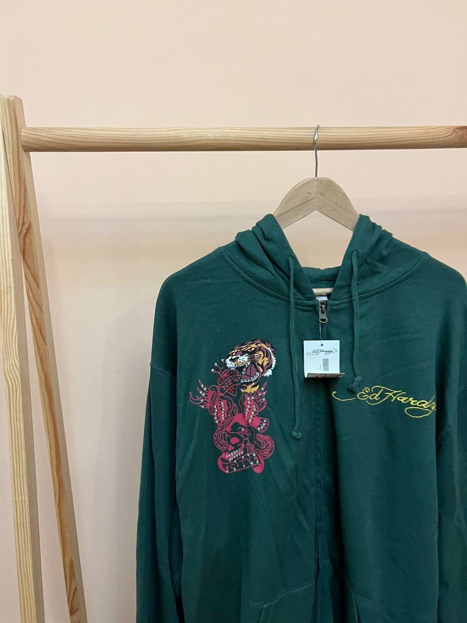 Christian Audigier × Ed Hardy NEW! Ed Hardy Tiger ZIP UP HOODIE VINTAGE Patches audiger Size US XXL / EU 58 / 5 - 8 Thumbnail