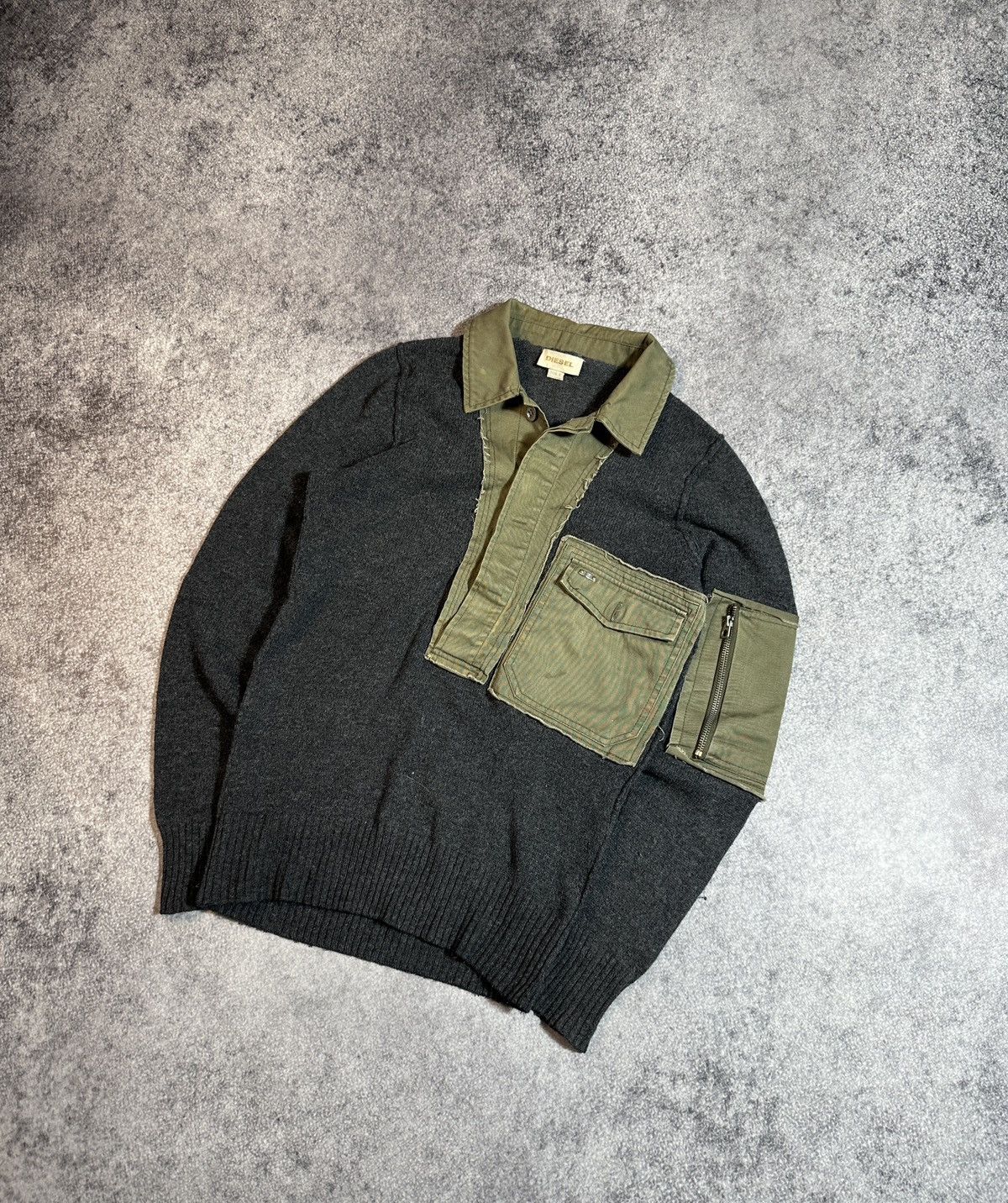 Diesel Y2K Vintage Diesel Sweater Pocket Avant Garde Style VTg USA Size US S / EU 44-46 / 1 - 1 Thumbnail