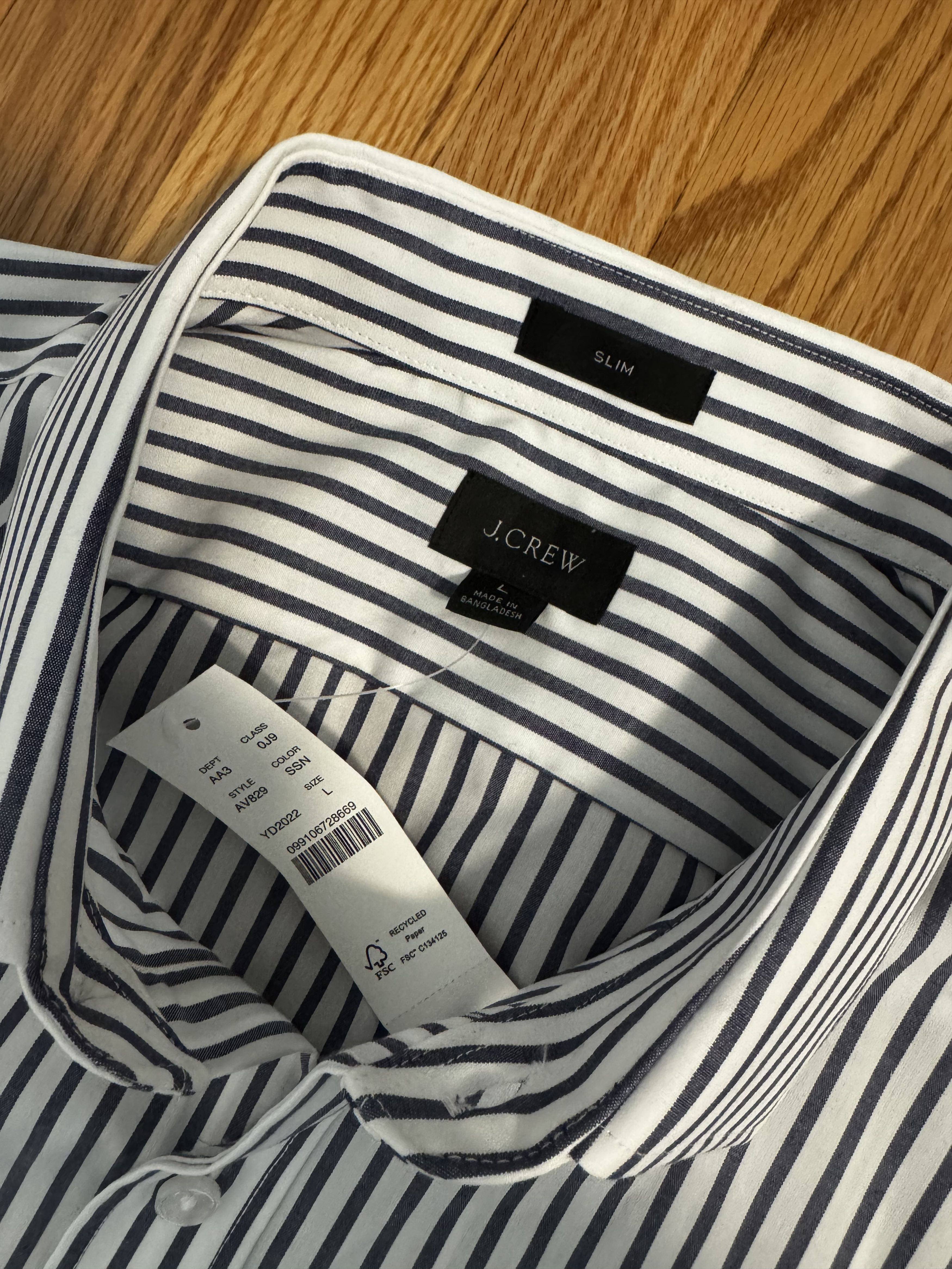 J.Crew J. Crew Mens Striped Button Down Dress Shirt - Size L Size US L / EU 52-54 / 3 - 3 Thumbnail