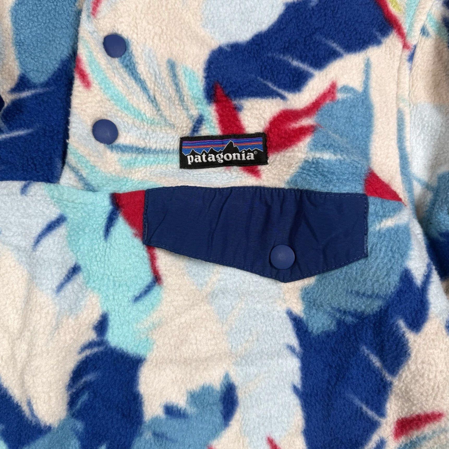 Patagonia Patagonia Synchilla Fleece Jacket Women's Small Red Blue White Feather Pullover Size S / US 4 / IT 40 - 3 Thumbnail
