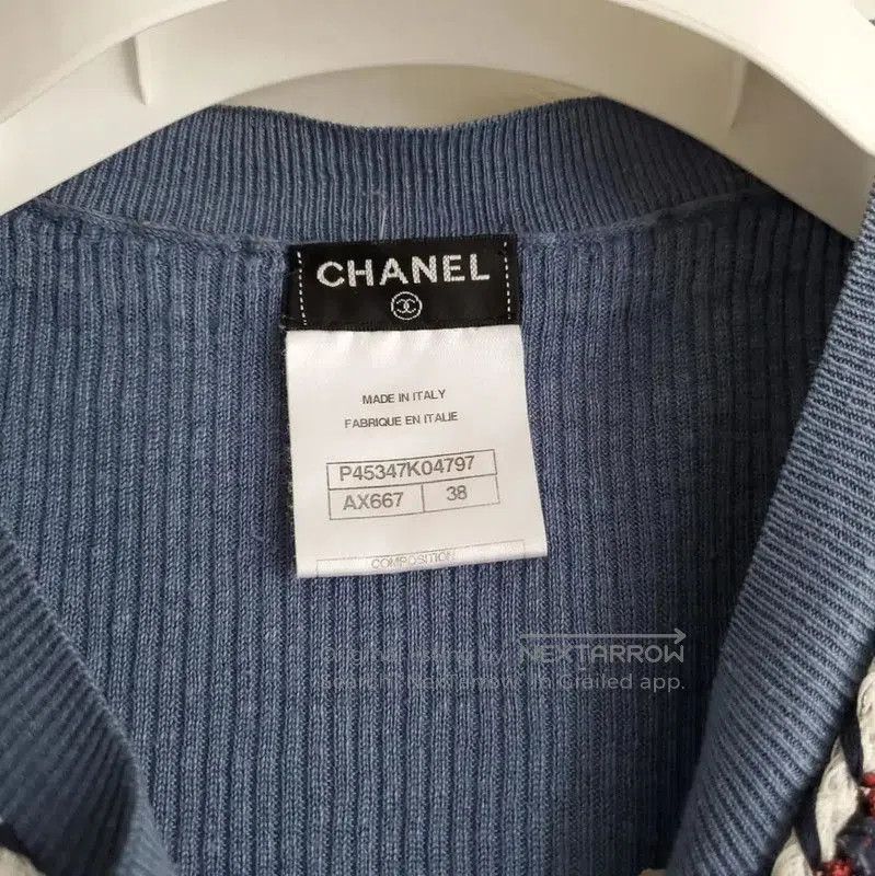 Chanel Chanel Blue Cotton Logo Long Sleeve Pullover . Size S / US 4 / IT 40 - 5 Thumbnail