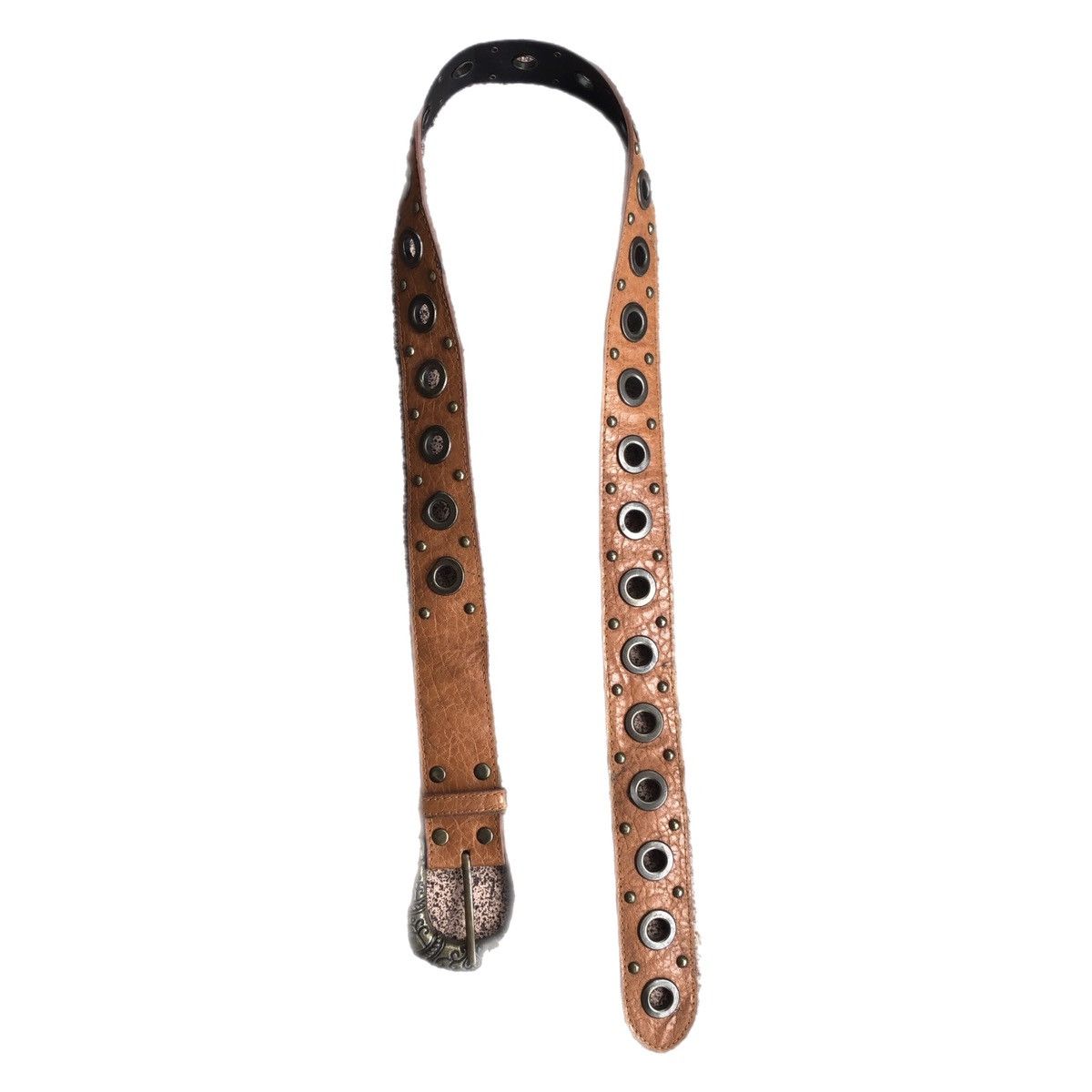 Japanese Brand Brown leather studded ring punk lgb if six was nine style Size ONE SIZE - 2 Thumbnail
