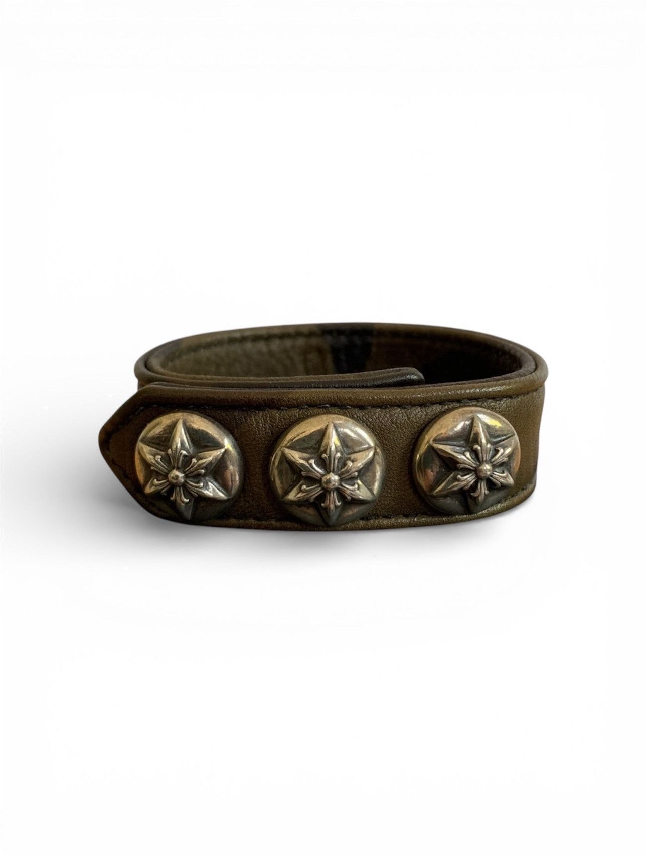 Chrome Hearts Chrome Hearts Adjustable Camo Leather Silver Snap Bracelet Size ONE SIZE - 1 Thumbnail