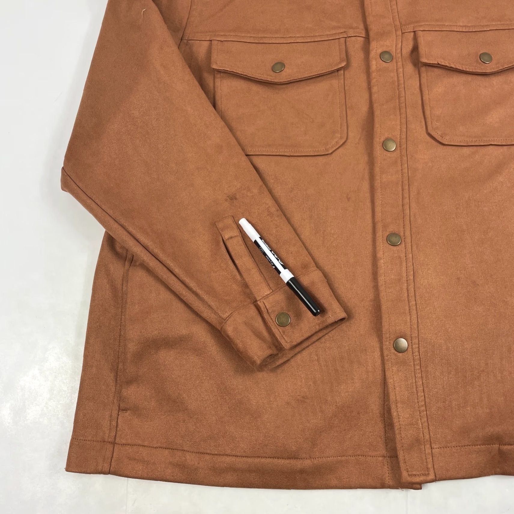 Frye VINTAGE Frye Shirt Men XL Brown Faux Suede Shacket Snap Up Western Rodeo Cowboy Shirt Size US XL / EU 56 / 4 - 5 Thumbnail