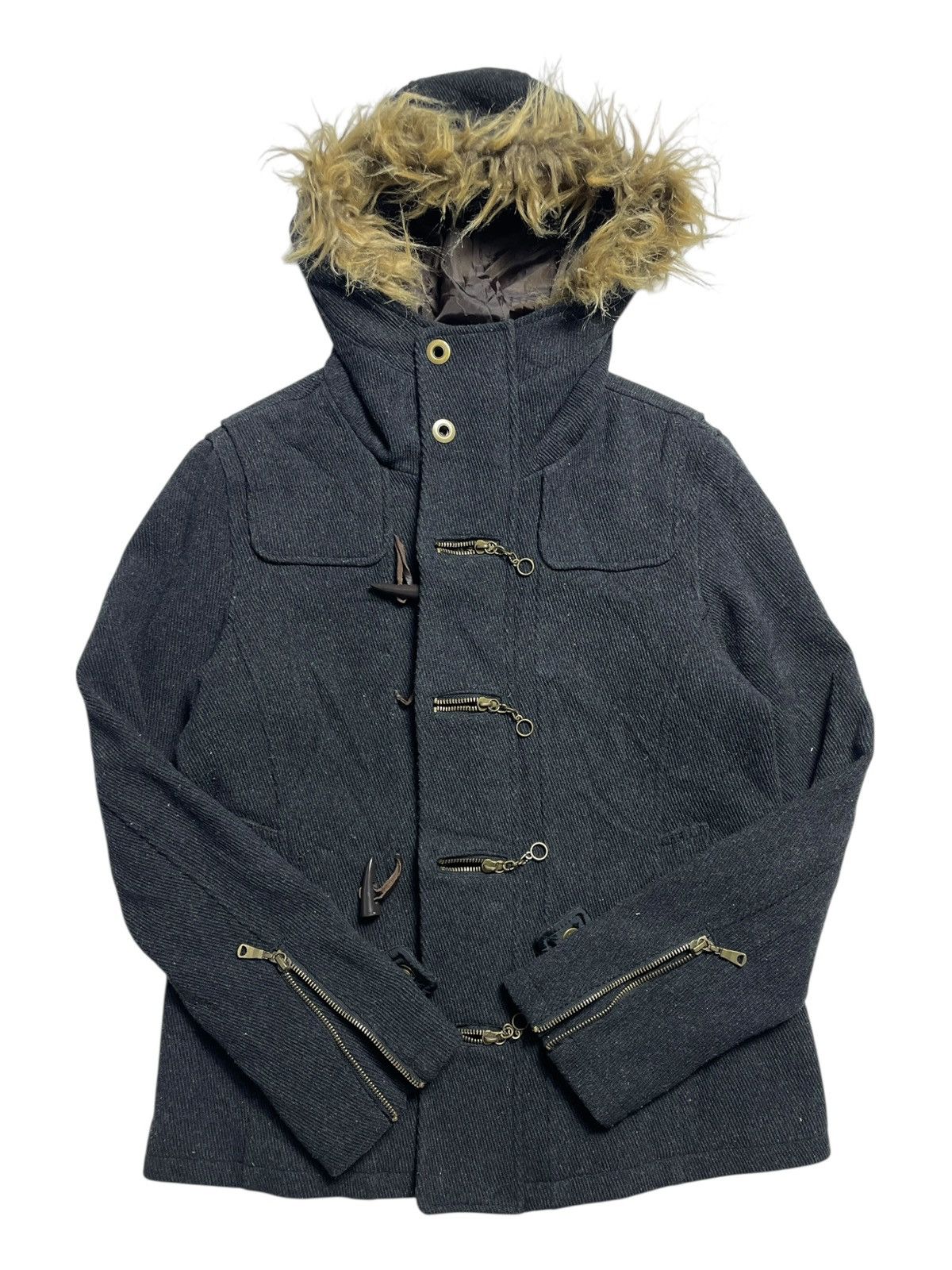 BUFFALO BOBS 2000’s Semantic Design - Vkei Style Toggle Fur Parka Jacket Size US M / EU 48-50 / 2 - 6 Thumbnail