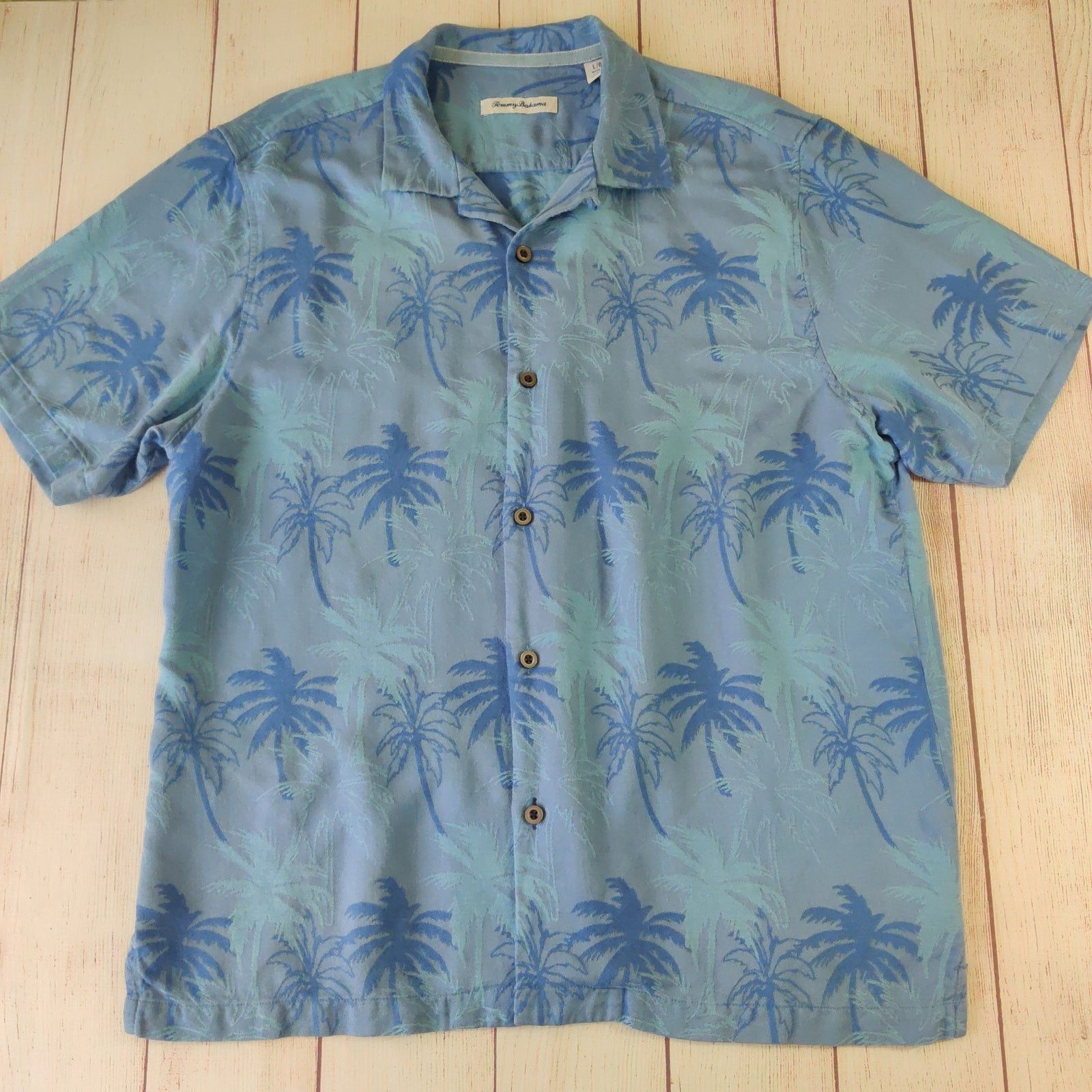 Tommy Bahama Tommy Bahama Palms 100% Silk Short Sleeve Camp Shirt sz L Size US L / EU 52-54 / 3 - 2 Thumbnail