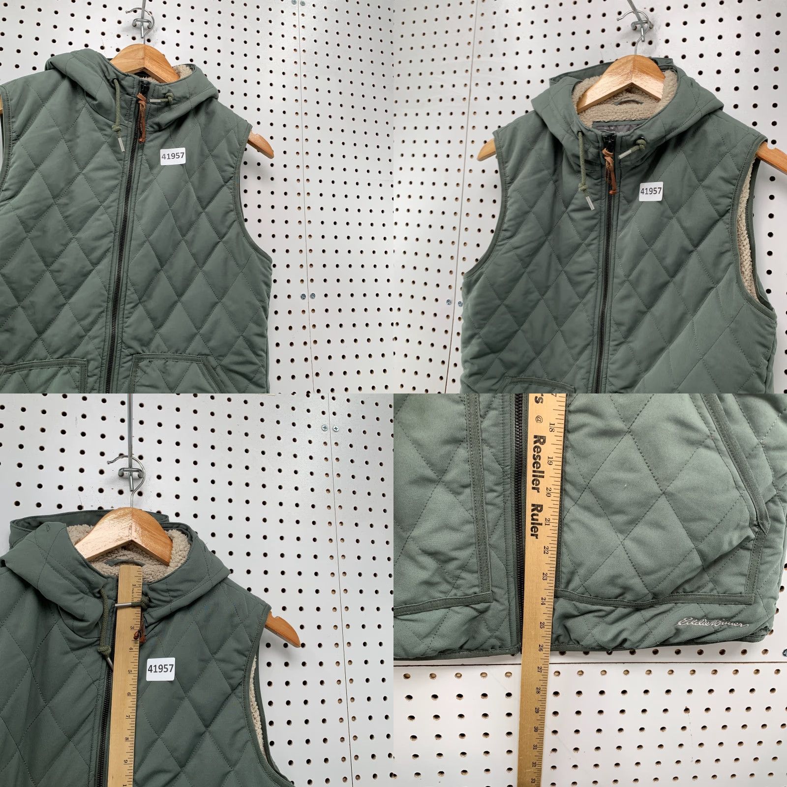 Eddie Bauer VINTAGE Eddie Bauer Quilted Vest Womens Small Hooded Sherpa Lined Sleeveless 19x26 Size S / US 4 / IT 40 - 8 Thumbnail