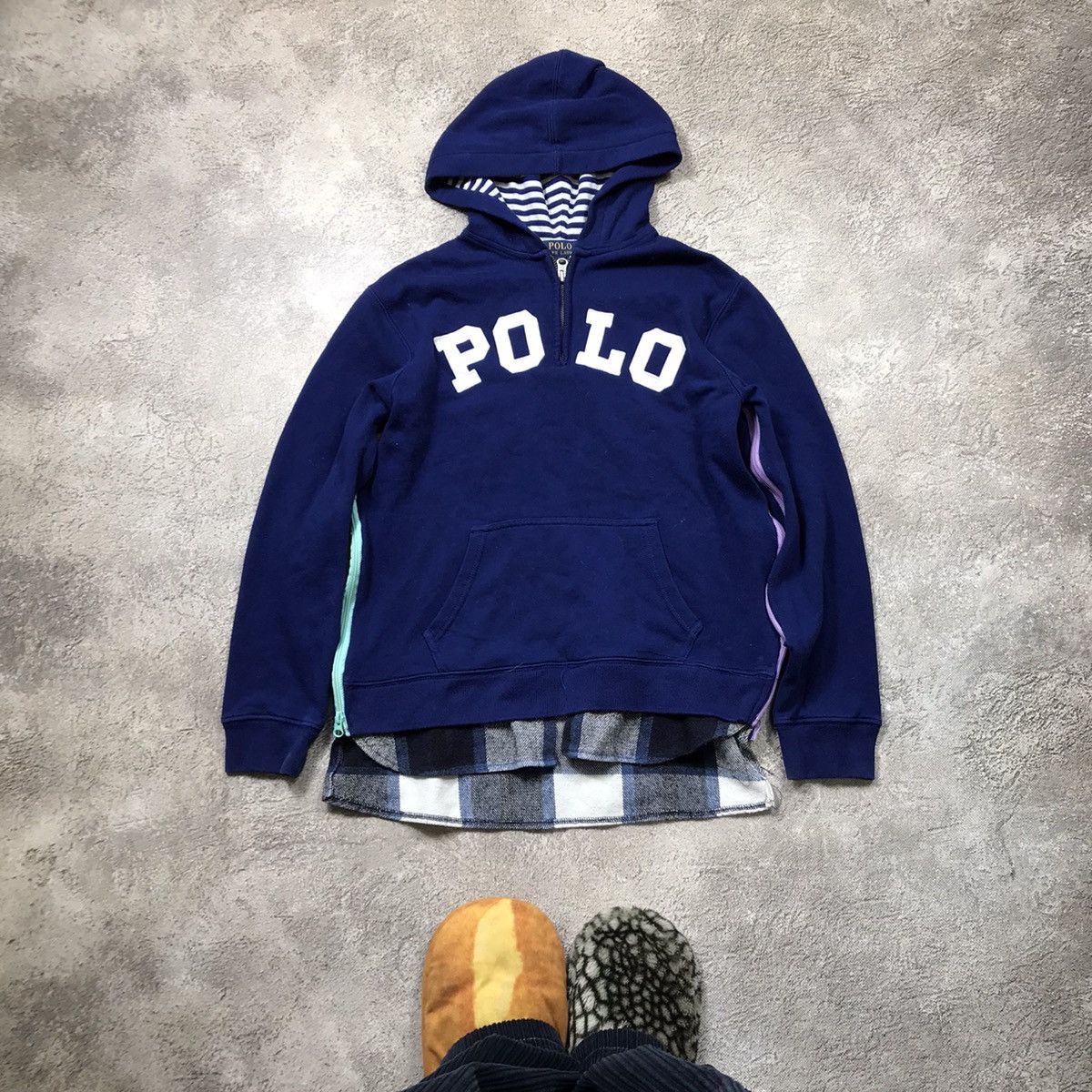 Vintage Vintage Polo Ralph Lauren Hoodie Striped Liner Y2K 90s S Size US S / EU 44-46 / 1 - 2 Thumbnail