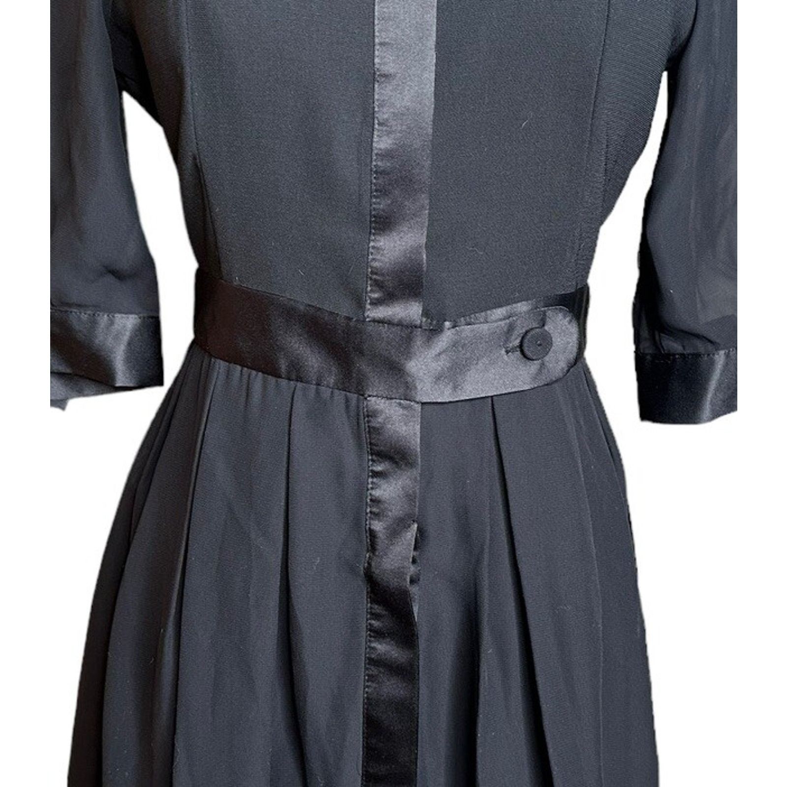 Other Jonathan Saunders Tuxedo Dress Black Chiffon Collared Size 5 Size XS / US 0-2 / IT 36-38 - 3 Thumbnail