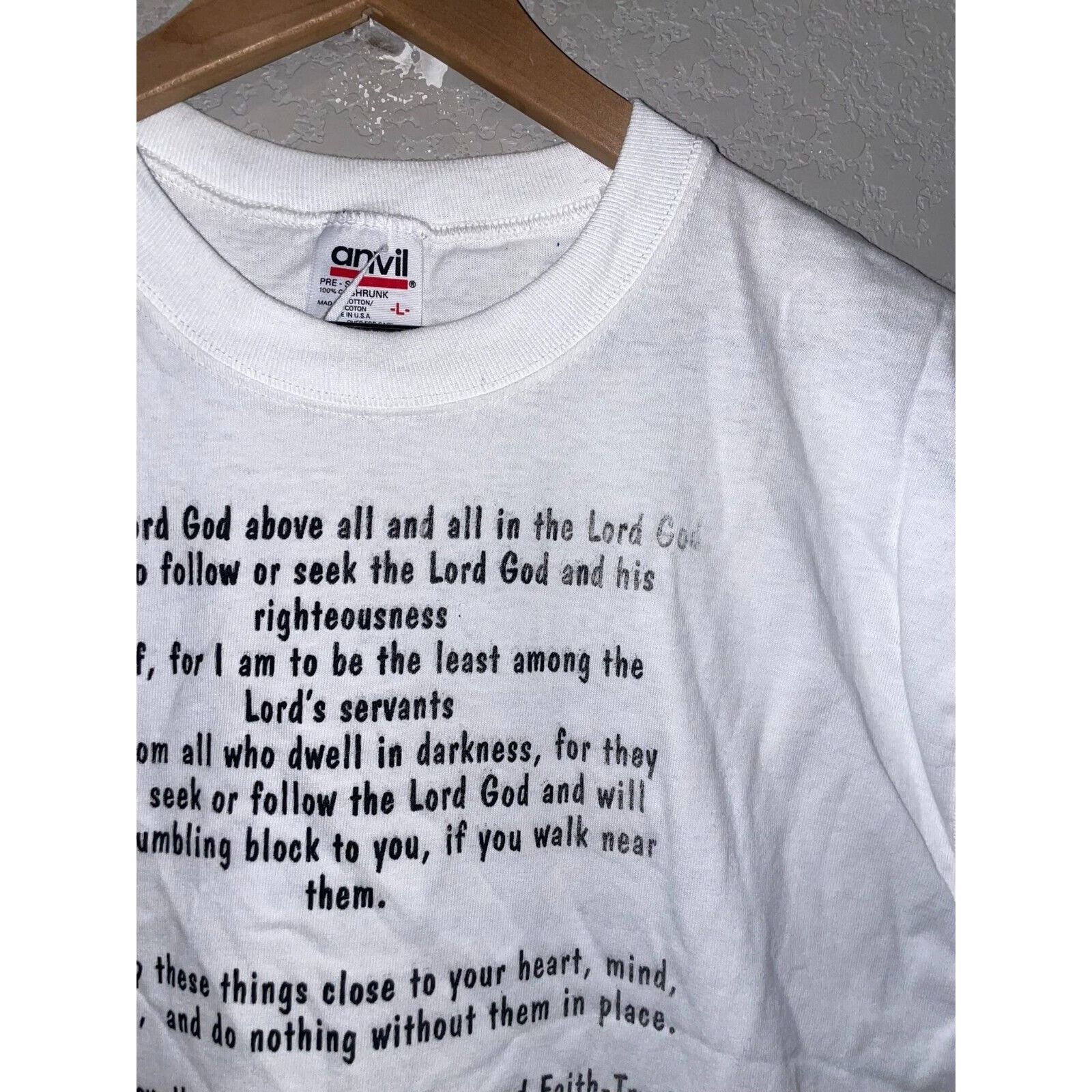 Anvil Vintage Religous Shirt Sleeveless Tank Lord God 90s L Size US L / EU 52-54 / 3 - 3 Thumbnail