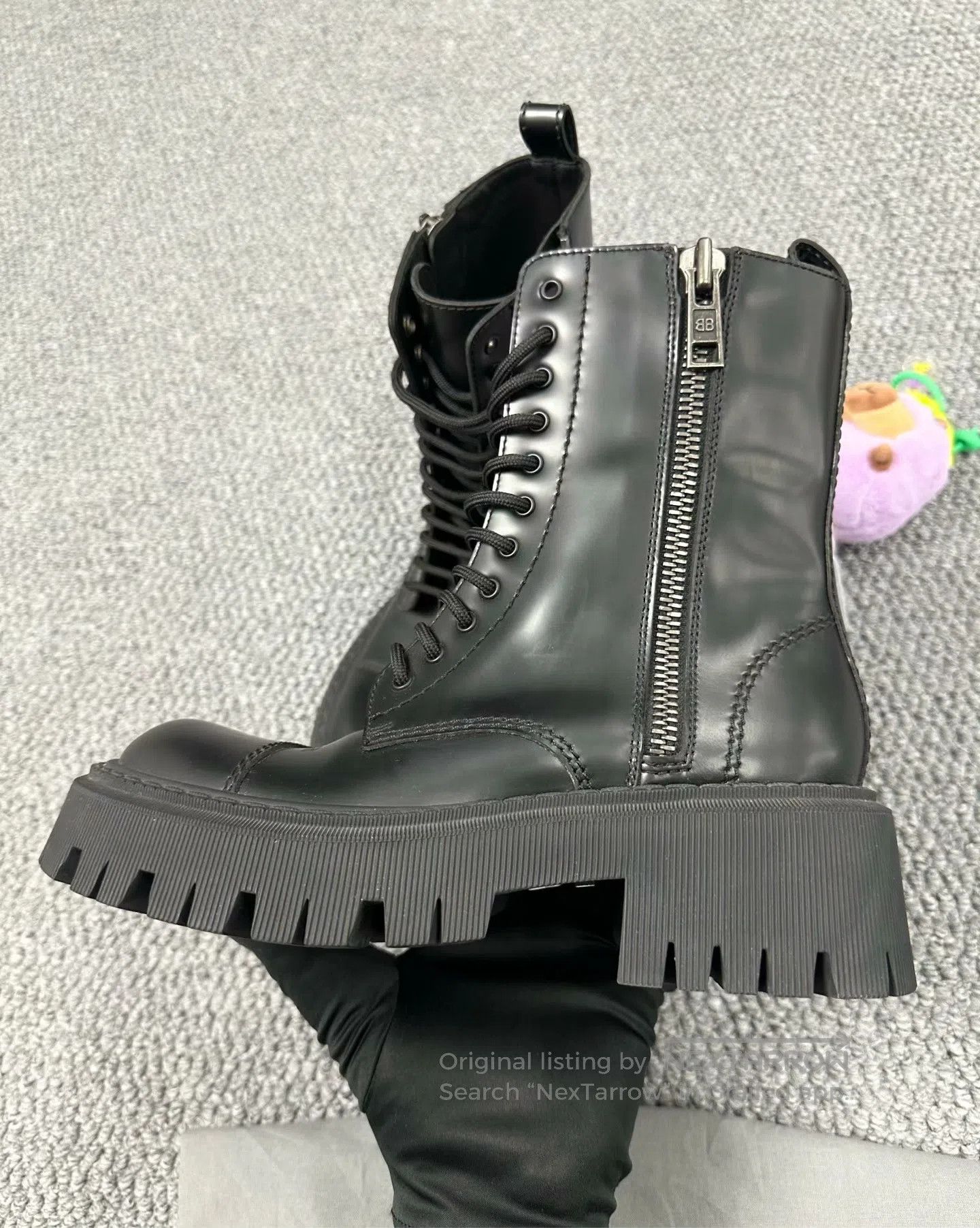 Balenciaga Balenciaga Black Zipper Round Toe Short Ankle Martin Boots Size US 5.5 / IT 35.5 - 5 Thumbnail