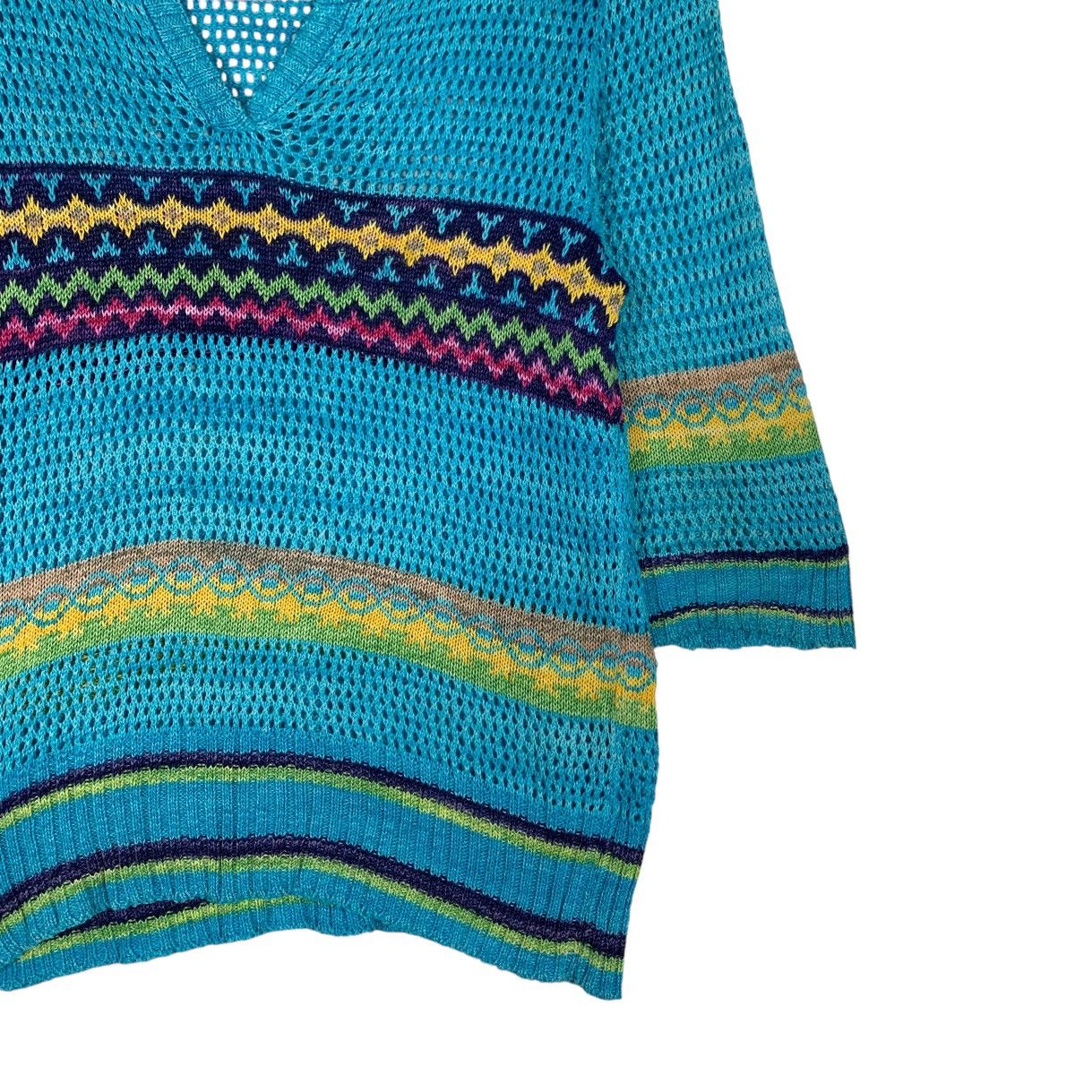 Handmade MORIOKA SACHIKO 3q Sleeve Mesh Knitwear Handmade #1222-C55 Size US M / EU 48-50 / 2 - 4 Thumbnail