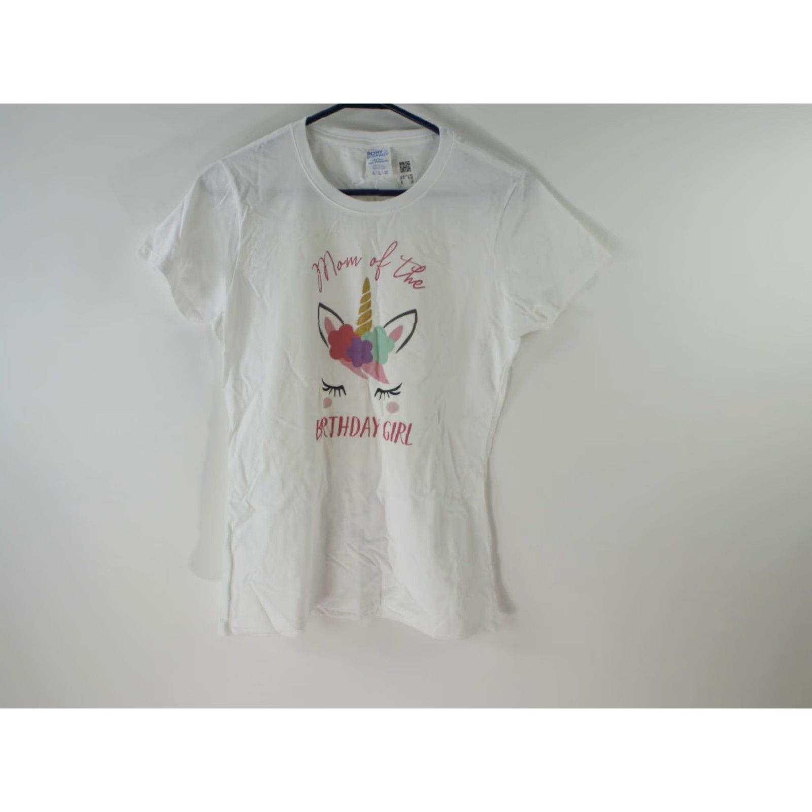Vintage Port And Company Shirt Women Small White Mom of The Birthday Girl Graphic Tee Birthday Womens Size S / US 4 / IT 40 - 4 Thumbnail