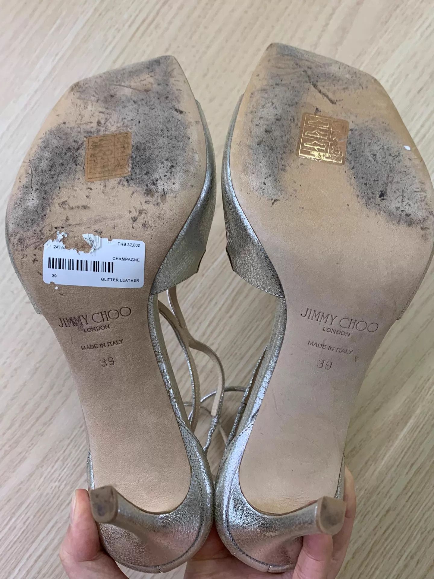 Jimmy Choo Jimmy Choo Silver Heeled Sandals EU39 New Size US 8.5 / IT 38.5 - 5 Thumbnail