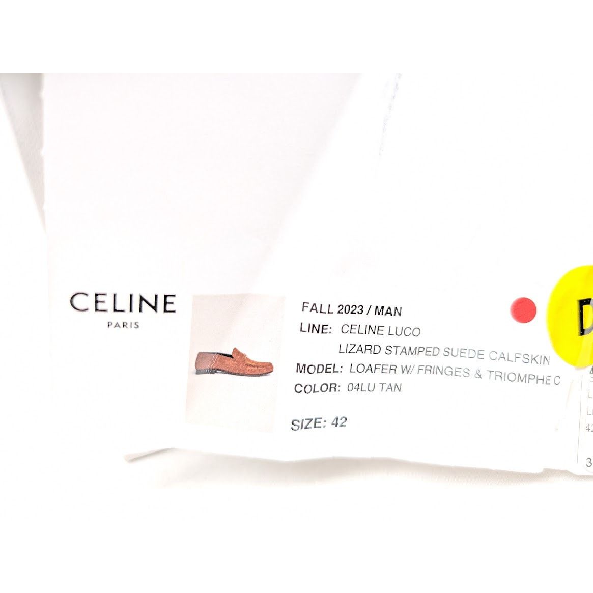 Celine o1rshd1 Lizard Stamped Suede Calfskin Loafers in Tan Size US 9 / EU 42 - 23 Thumbnail