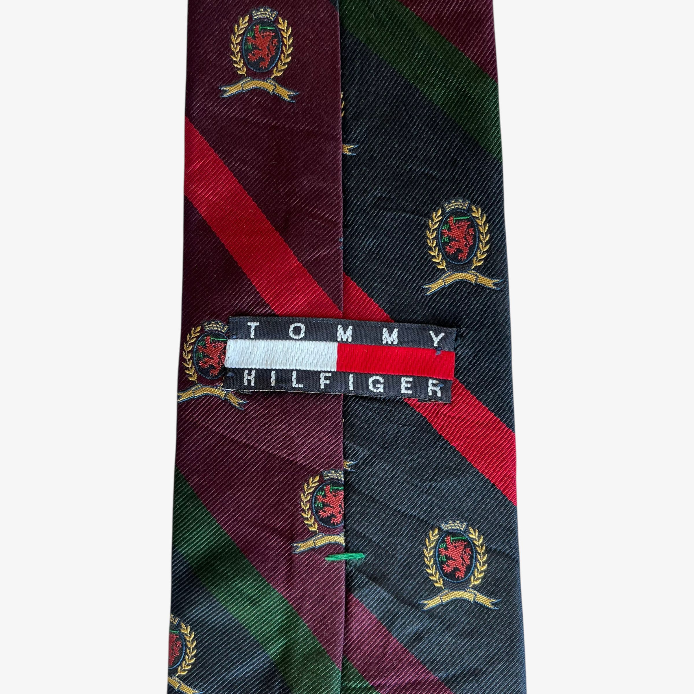 Tommy Hilfiger Vintage 90s Tommy Hilfiger Lion Striped Print Silk Tie Size ONE SIZE - 2 Thumbnail
