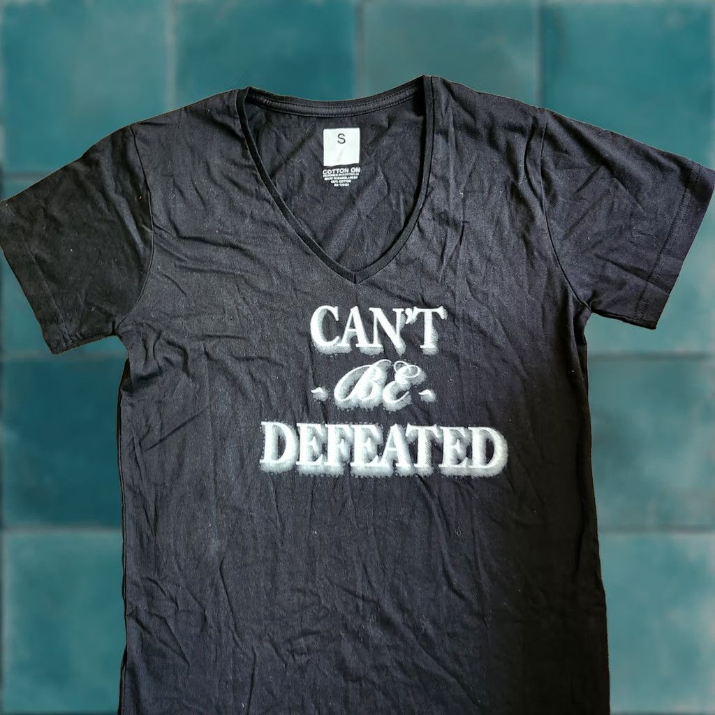Cotton On Cotton On Men's Black V-Neck T-Shirt - Small Short Sleeve Shirt Mens Black Cant Be Defeated Shirt Size US S / EU 44-46 / 1 - 1 Thumbnail