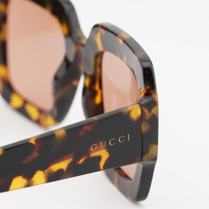 Gucci Gucci GG1111S 003 Sunglasses Havana Square Frame, Red Lenses Size ONE SIZE - 7 Thumbnail