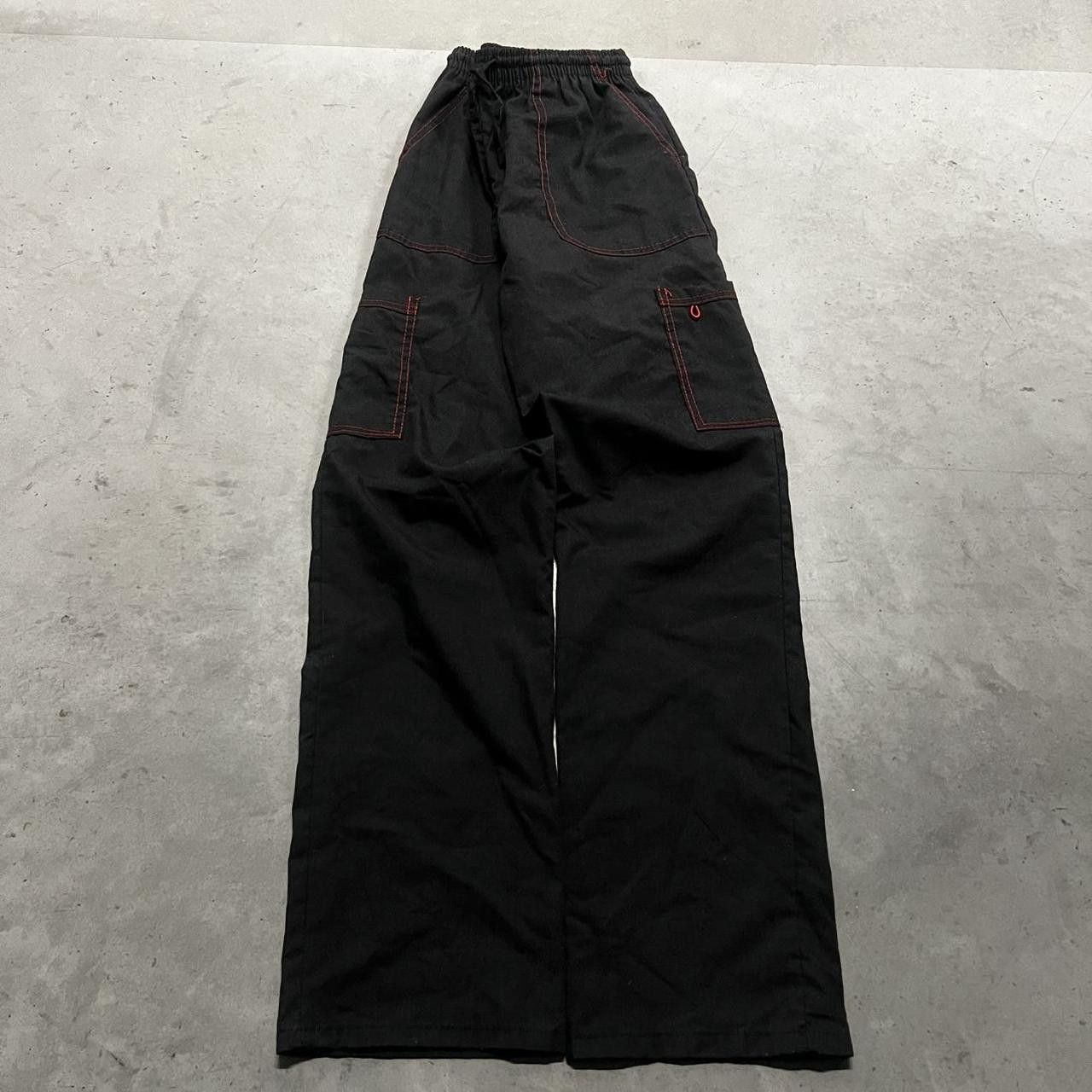 Japanese Brand × Vintage Vintage Y2K Black Cargo Sweatpants with relaxed fit! Size US 32 / EU 48 - 2 Thumbnail
