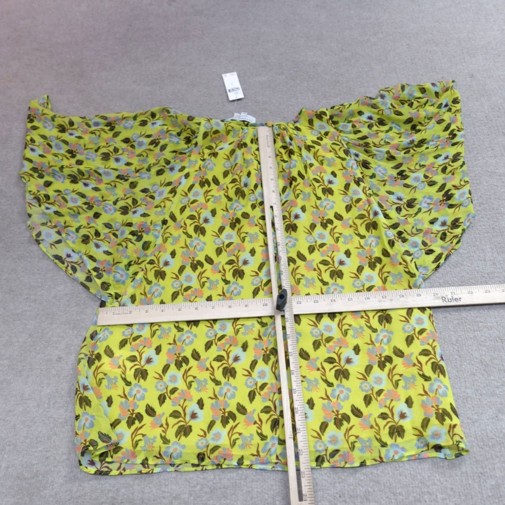 Anthropologie Anthropologie x Delpozo Blouse 6 Yellow Floral Batwing NEW Women Regular Viscose Crew Neck Button Casual Party/Cocktail Fall Spring Summer Womens Size M / US 6-8 / IT 42-44 - 5 Thumbnail